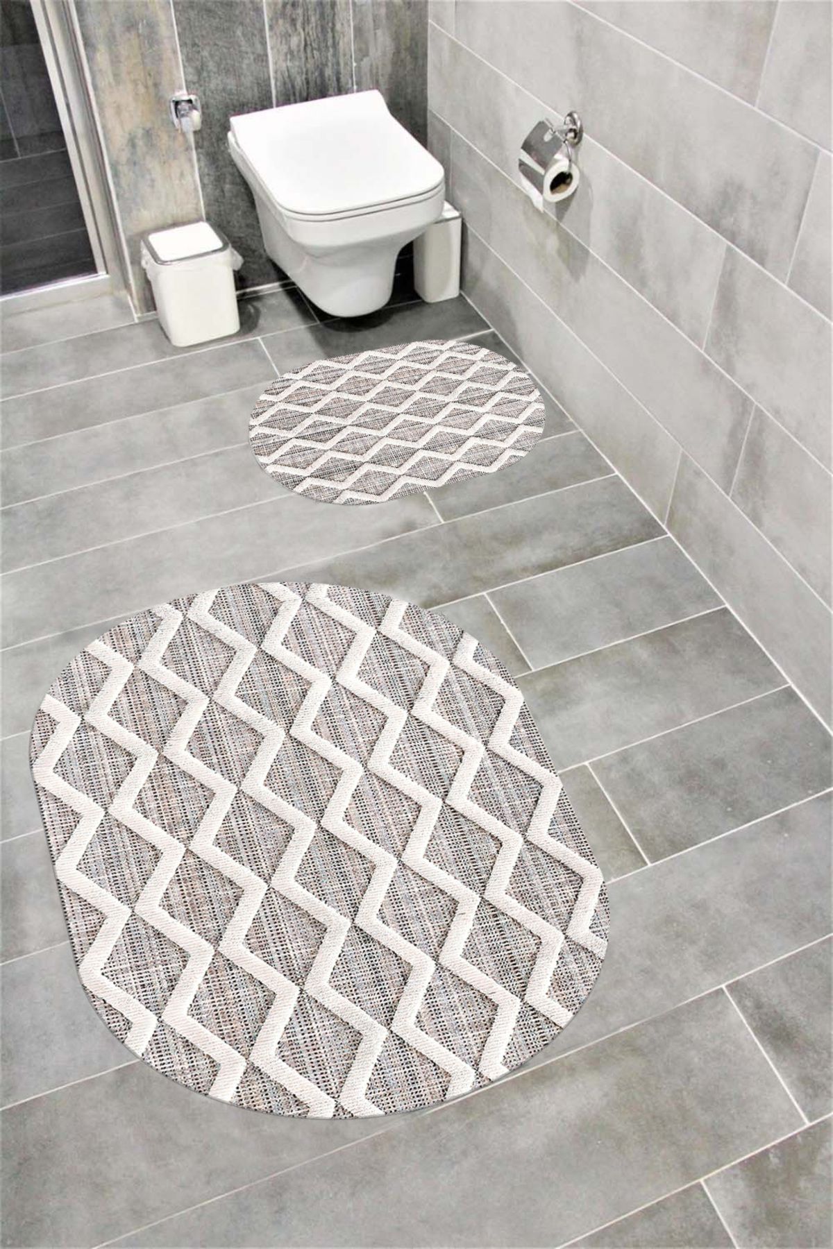 Bordo Halı Su Emici Yumuşak Kaymaz Taban Sünger Dolgulu Yıkanabilir Dekoratif Banyo Paspası-1093