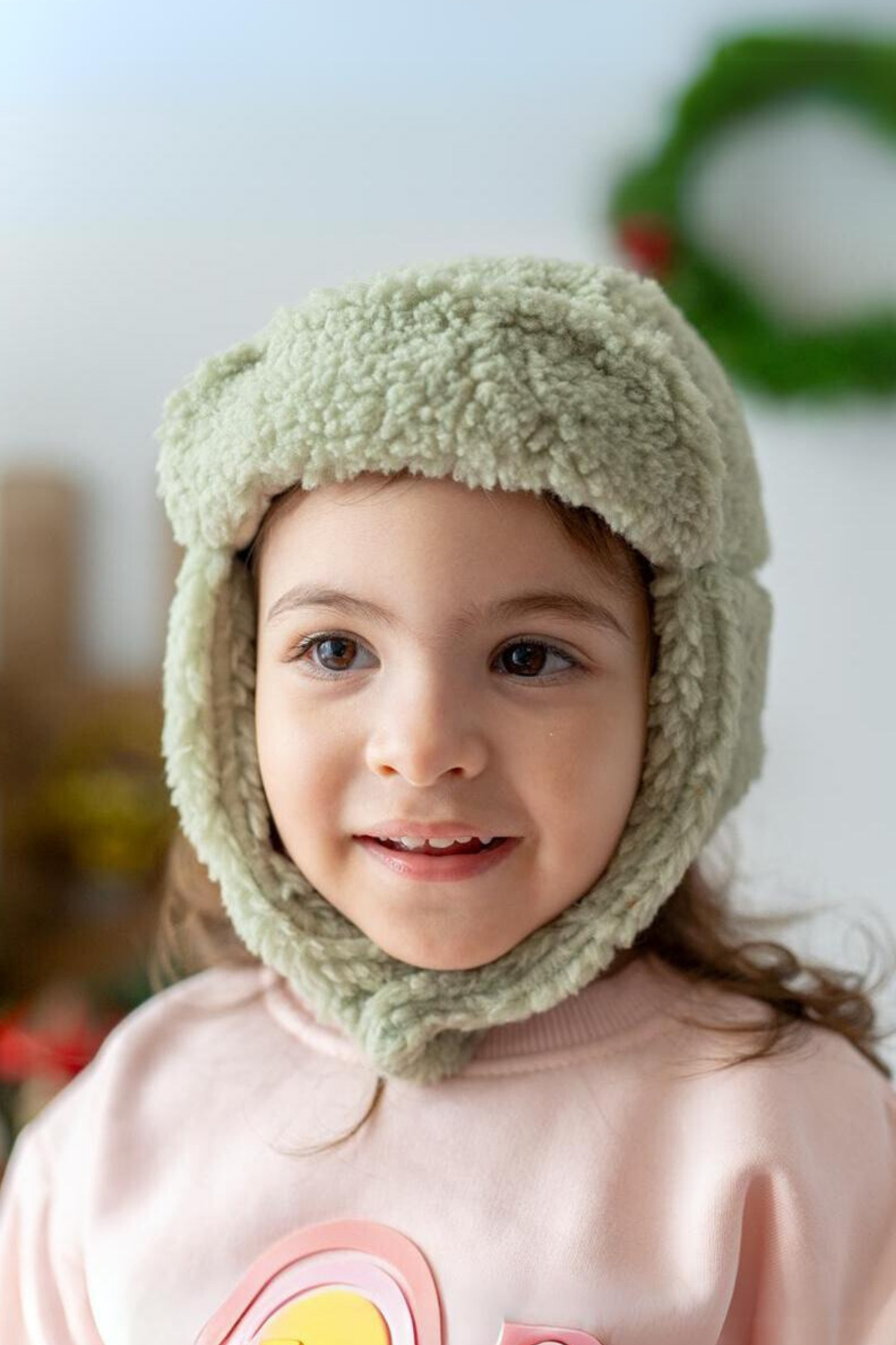 Mama Yoyo Baby Kids Teddy Bebek / Çocuk Bere - Yeşil 0-2 Yaş fotoğrafı 4 (önizleme)