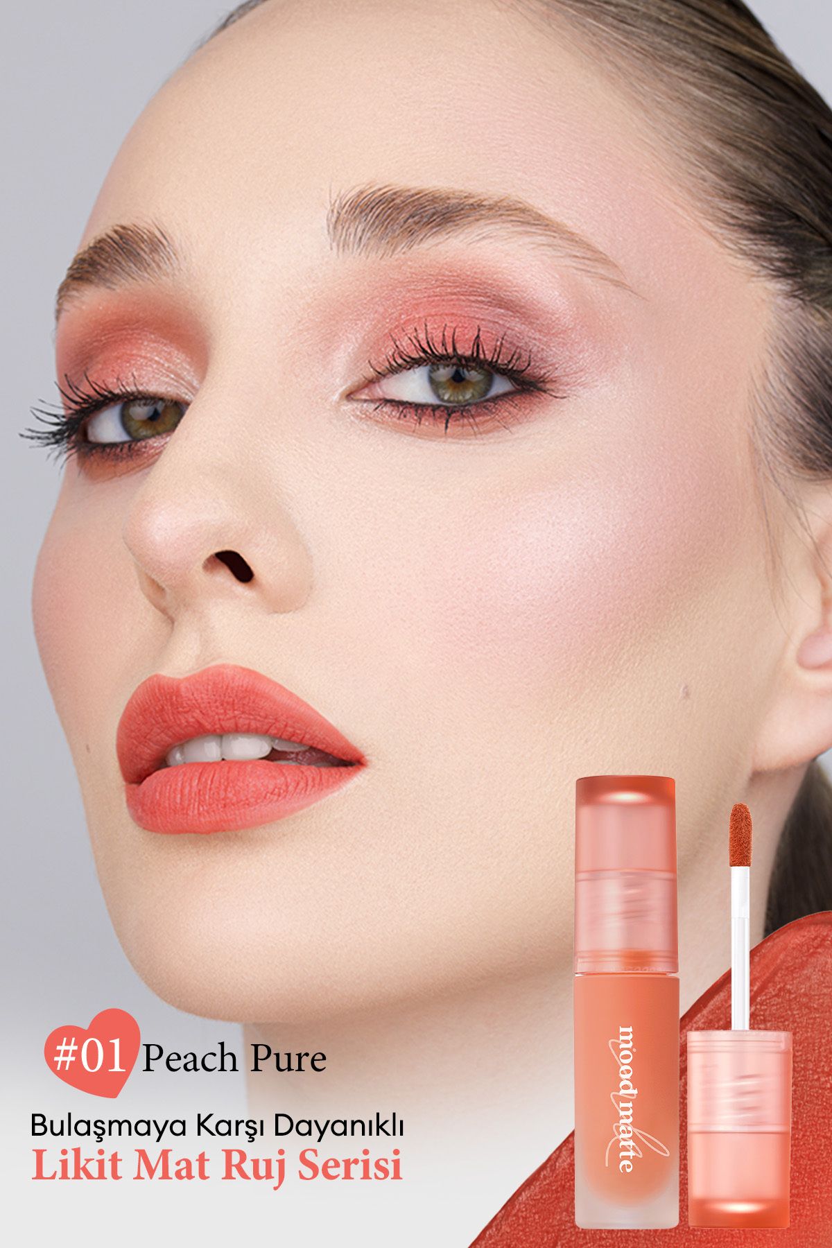 PERIPERA-لون حبر PERIPERA ذو ملمس غير لامع مع مظهر غير لامع ومتين وناعم (01 Peach Pure) 2