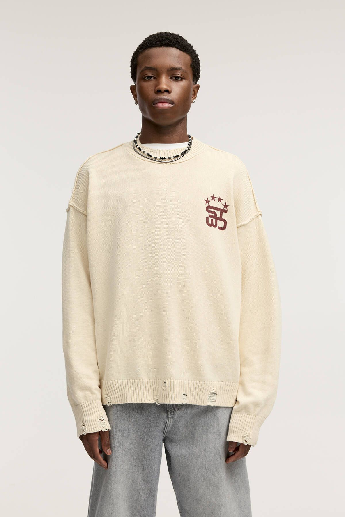 Pull & Bear-Distressed Stwd Sweater 1