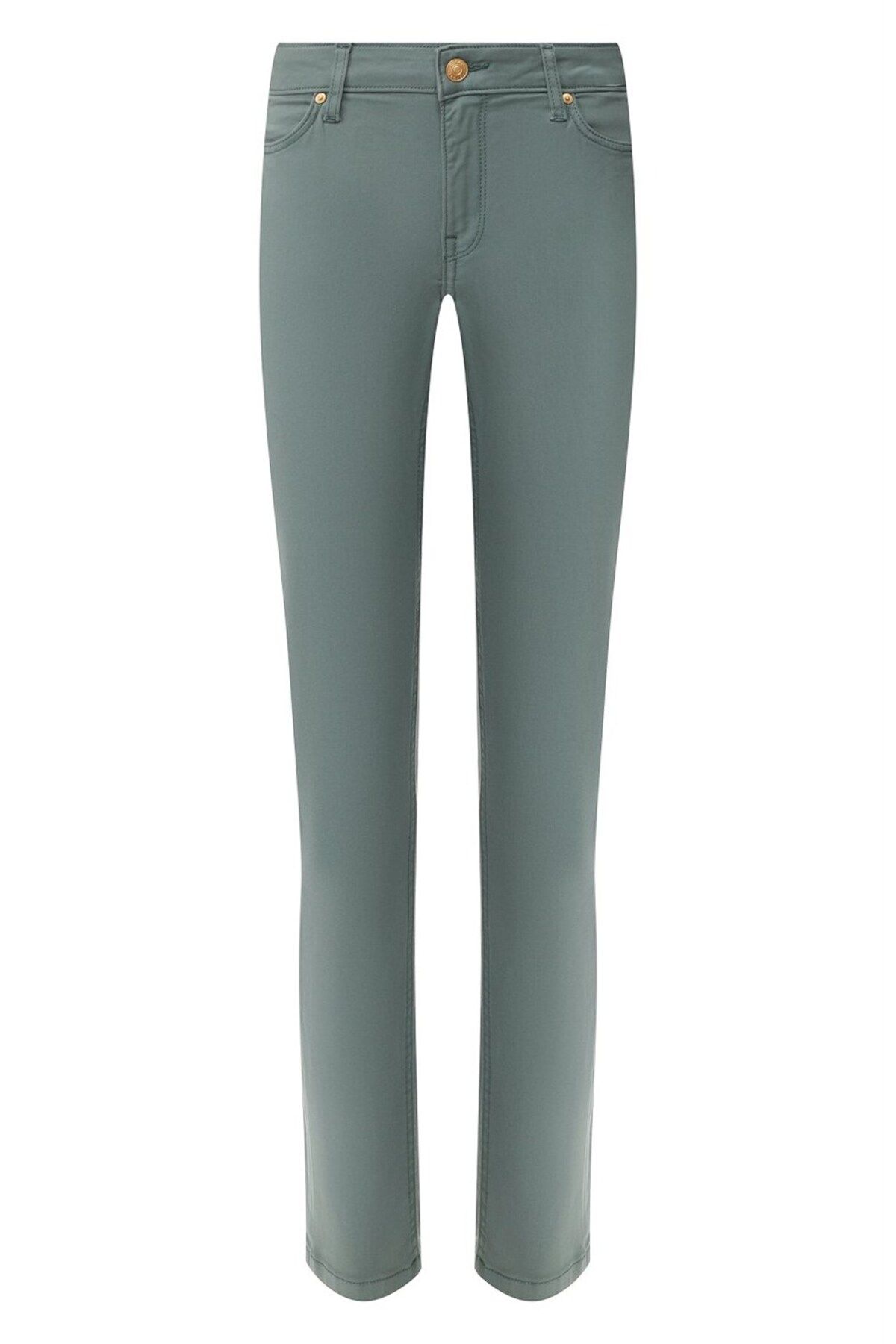 Escada-Narrow Leg Mint Green Cotton Canvas Techno Trousers 4