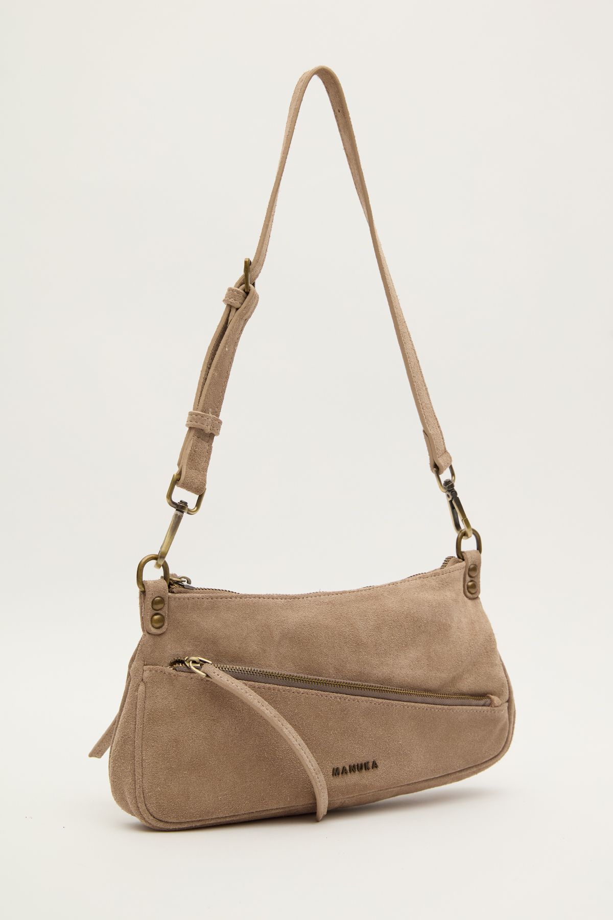 Manuka-Suede Baguette Bag - Sand Color 7