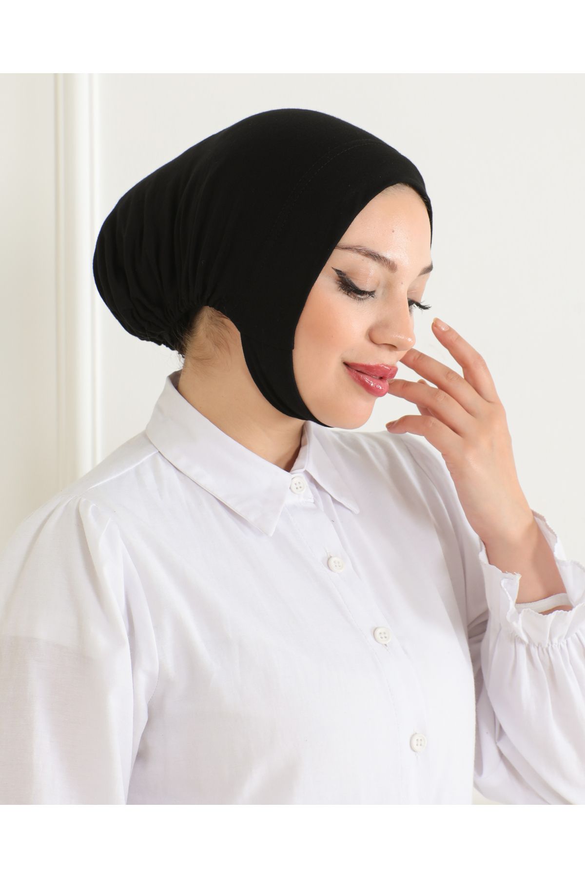 Melodi Scarf-Hijab pentru femei, cu volum mare, practic, anti-alunecare, pentru gât și sub bărbie. 3