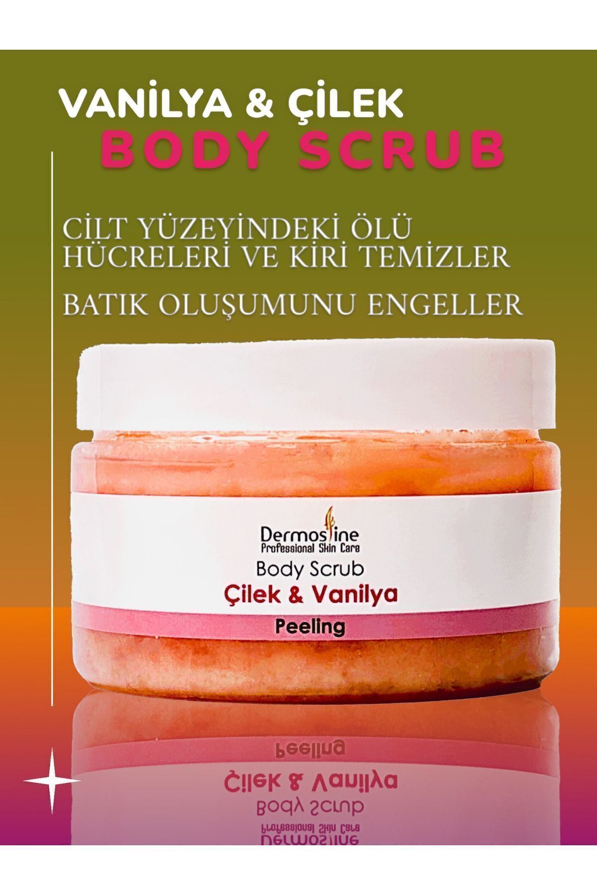 Dermosline Çilek & Vanilya Body Scrub Vücut Peelingi 250 ml