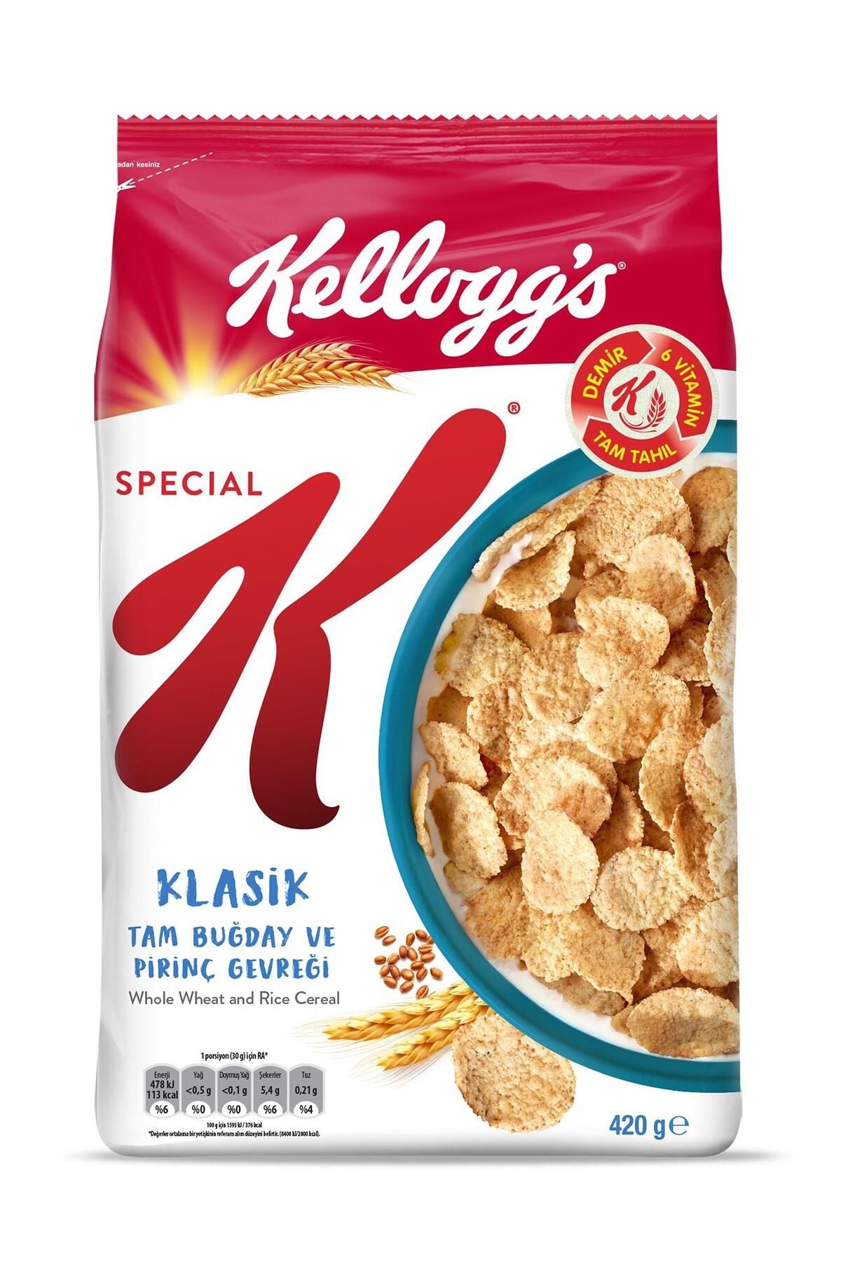 Kellogg's Special K Klasik Kahvaltılık Tam Buğday Ve Pirinç Gevreği 420 Gr,tam Tahıllı,lif Kaynağı