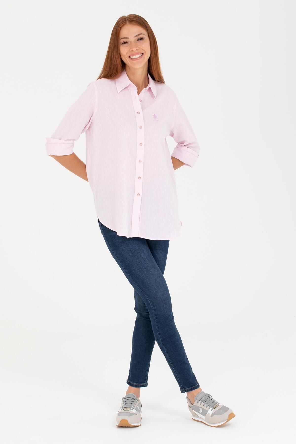 U.S. Polo Assn.-Women's Magnolia Linen Look Long Sleeve Shirt 1573469 1