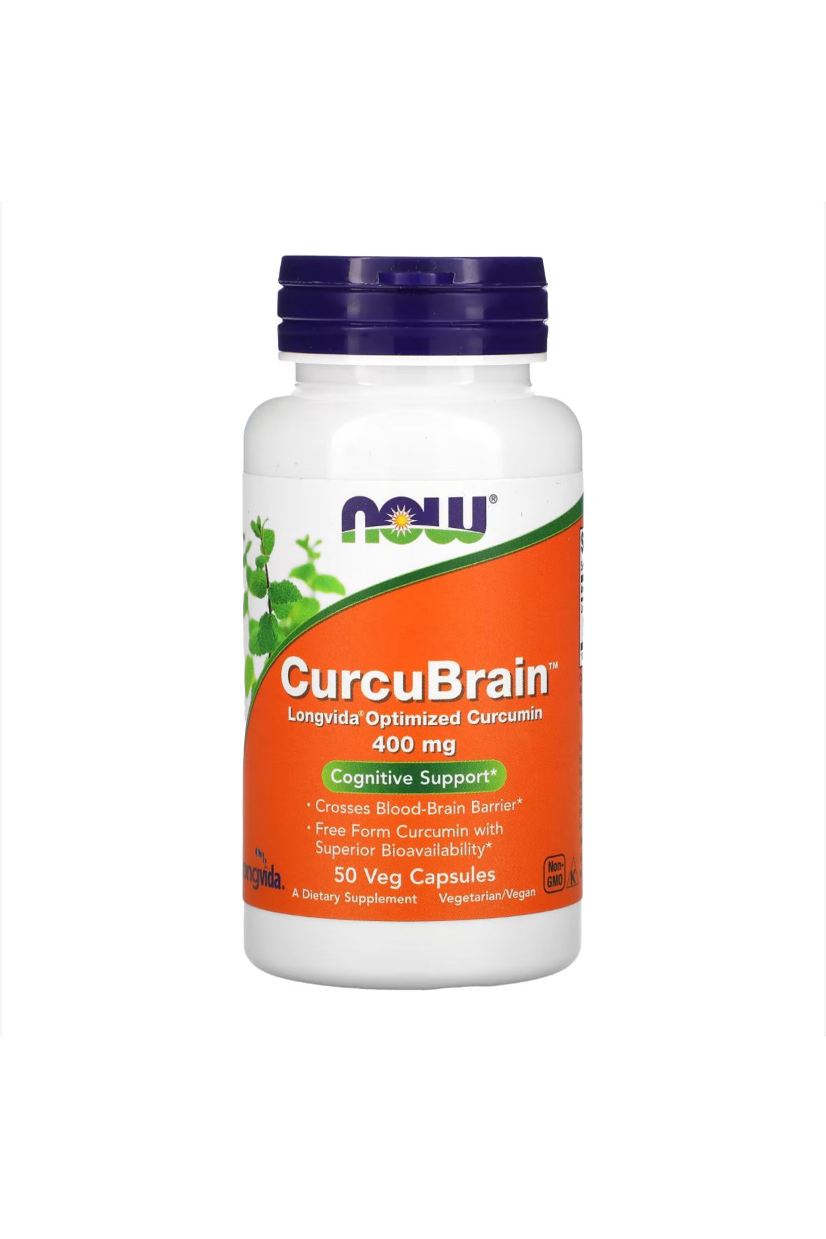 Now Foods CurcuBrain, Cognitive Support, 400 mg, 50 Veg Capsules vr849