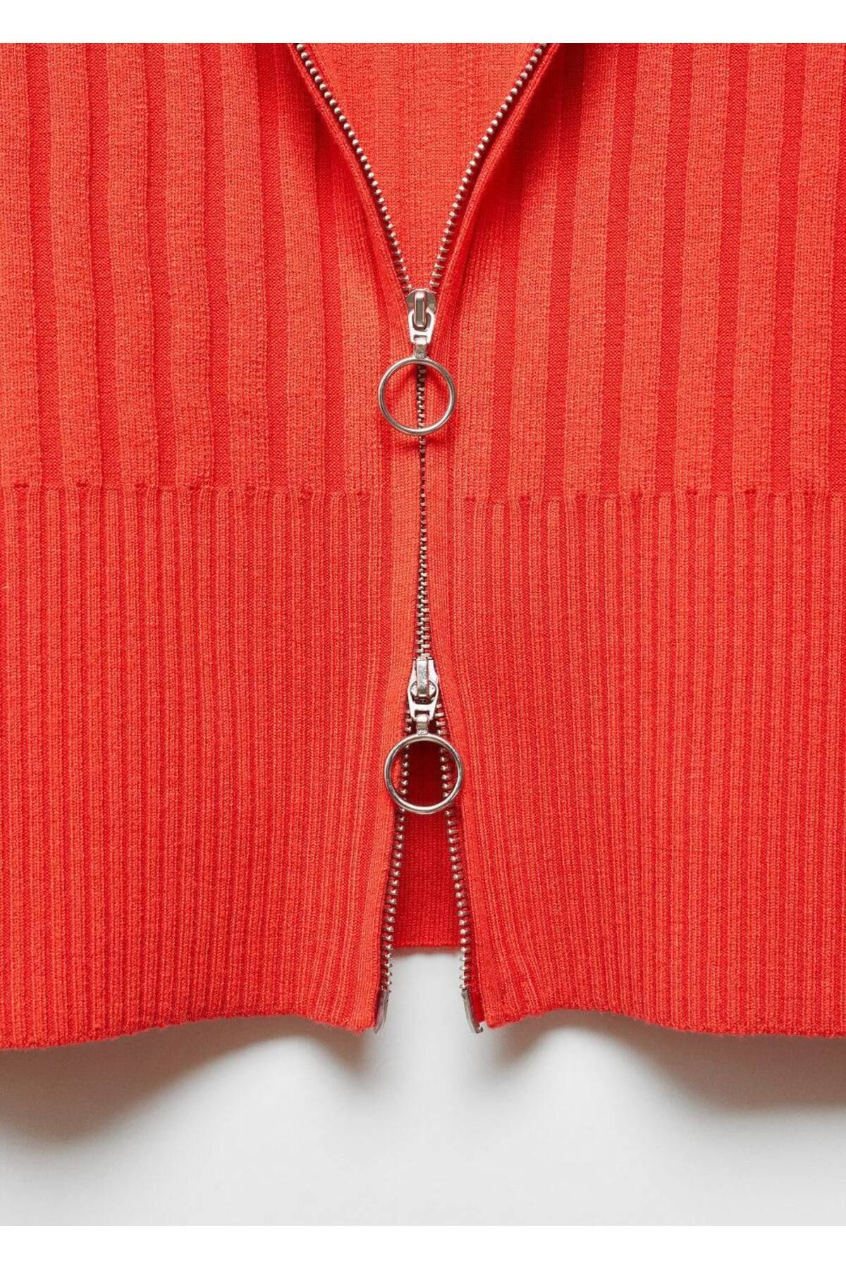 MANGO Woman-Short cardigan with zipper 6