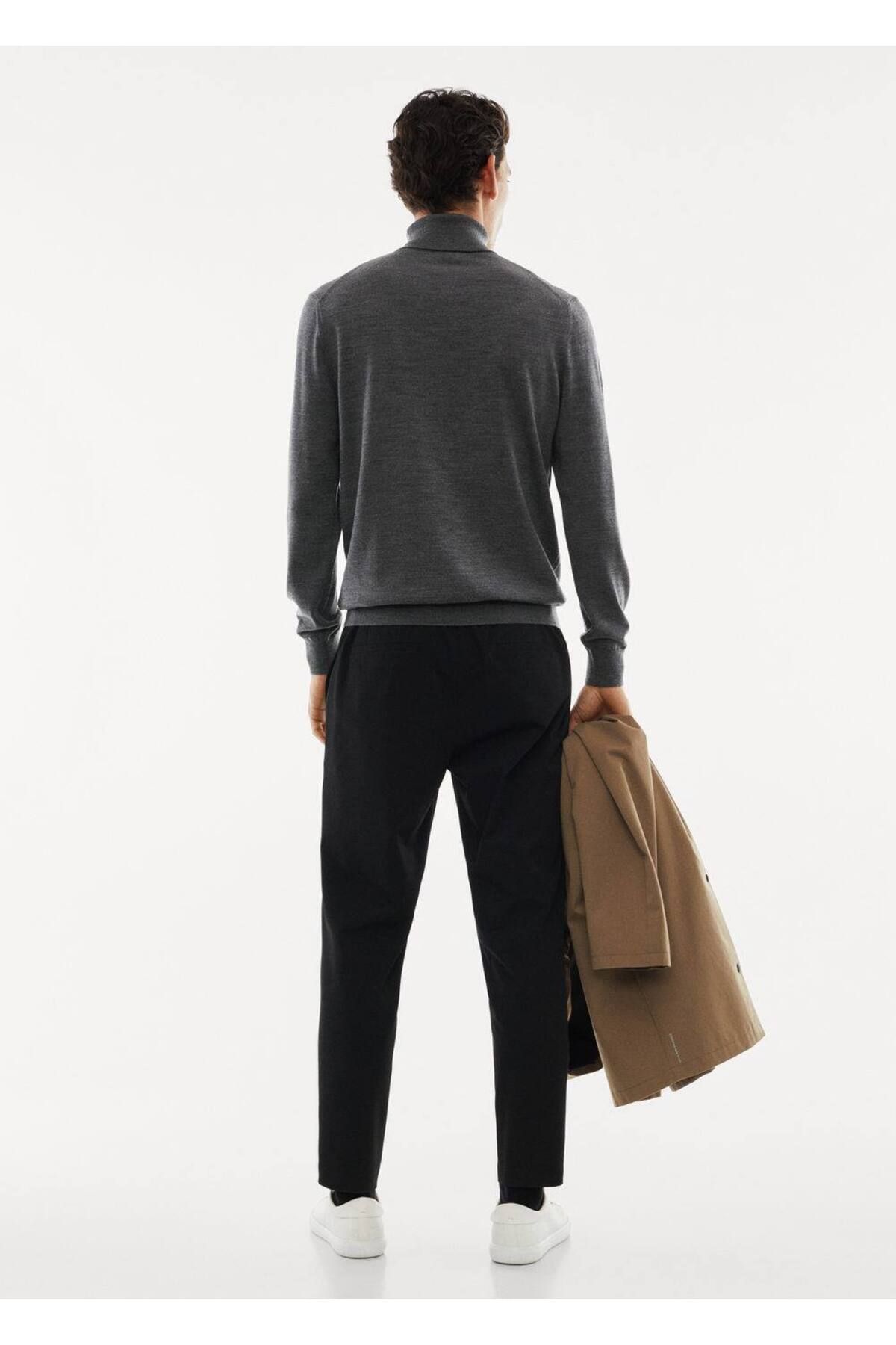MANGO Man-Vysoký svetr ze 100% merino vlny 4