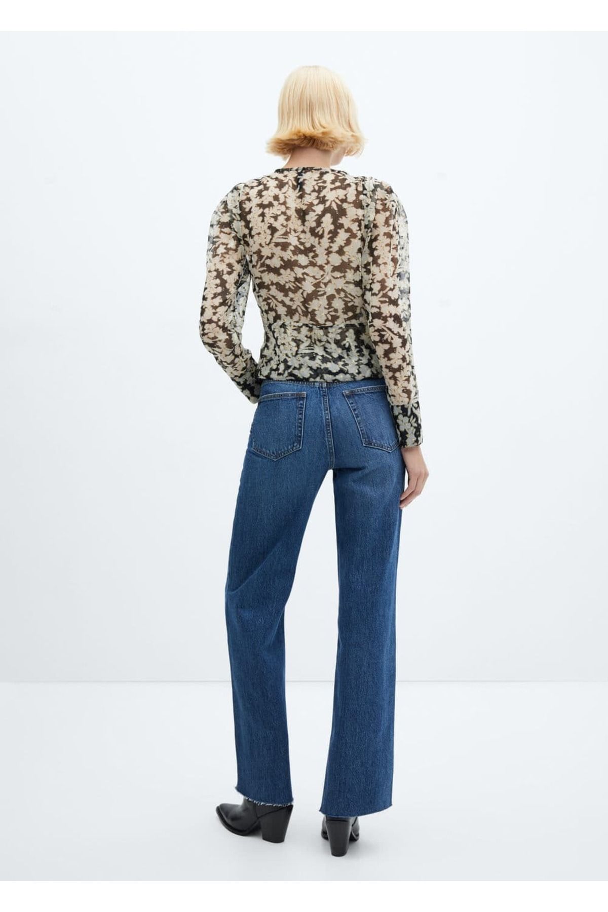 MANGO Woman-Floral printed wrap blouse 4