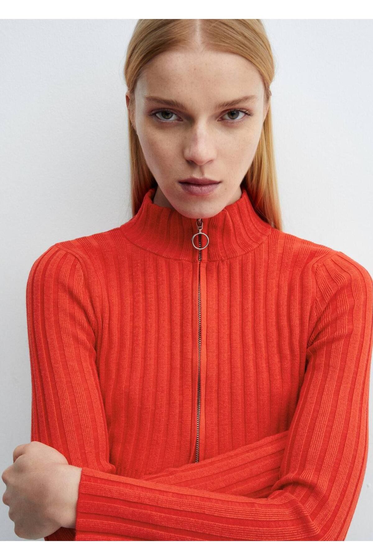 MANGO Woman-Short cardigan with zipper 7