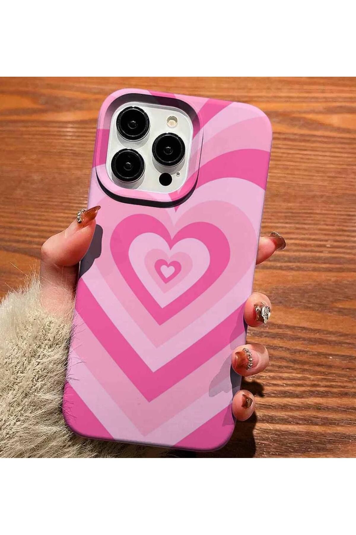 ENITAN İphone 16 Plus İle Uyumlu Desenli Kalpli Kılıf