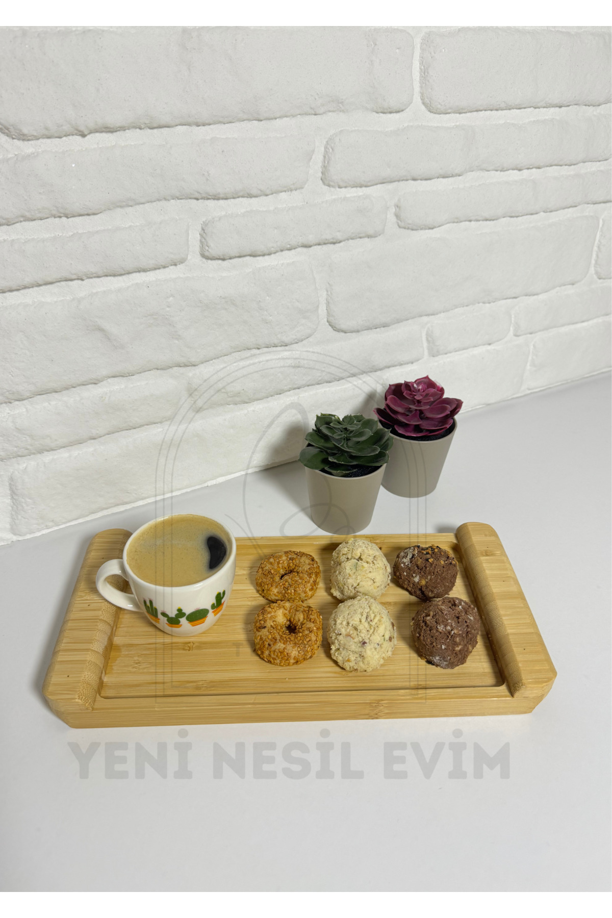 Doğal Bambu Dikdörtgen Sunumluk Tabak Servis Tabağı Kahvaltı Tabağı 13*28 cm