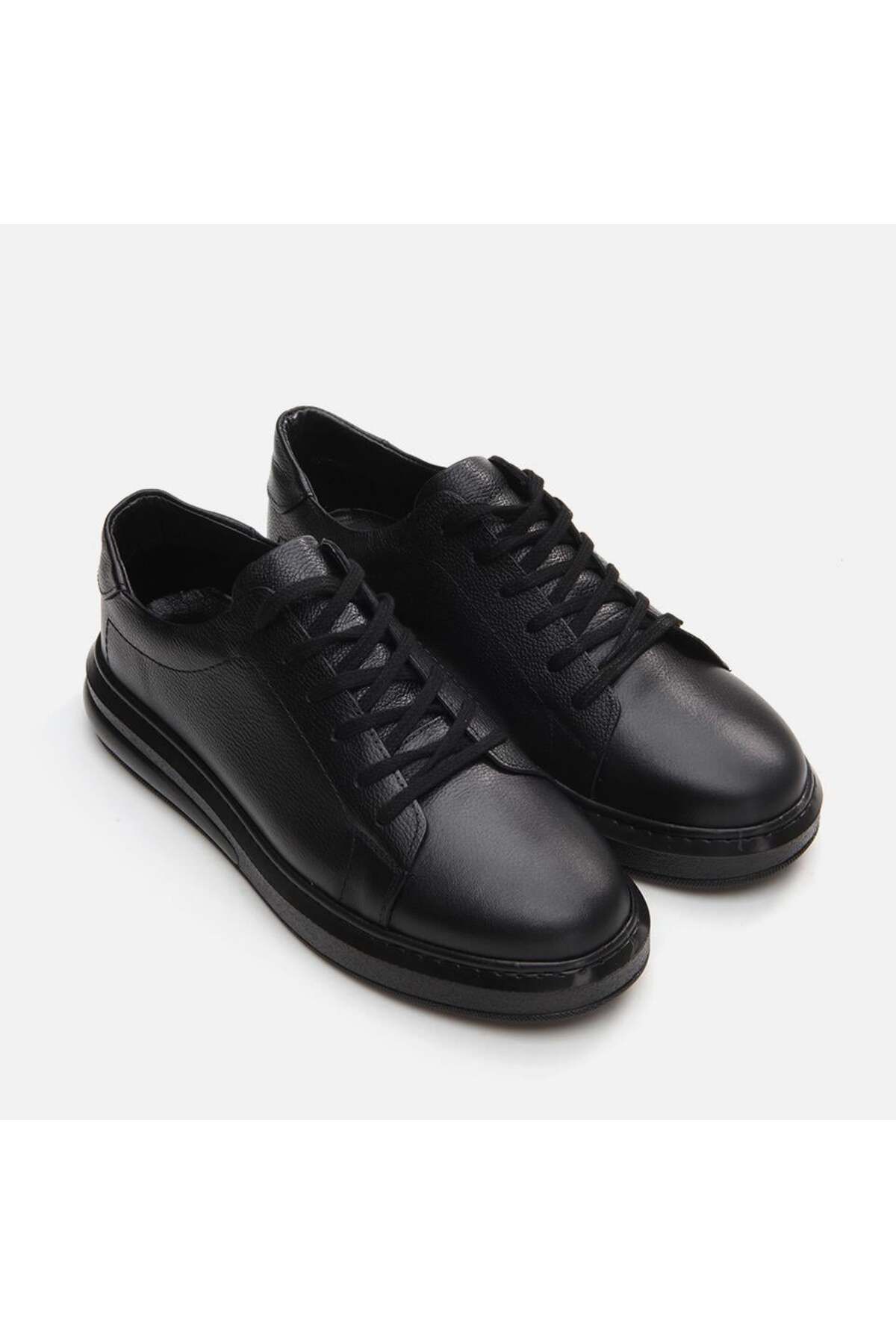 Yaya by Hotiç-Schwarze Herren-Freizeitschuhe aus echtem Leder 3