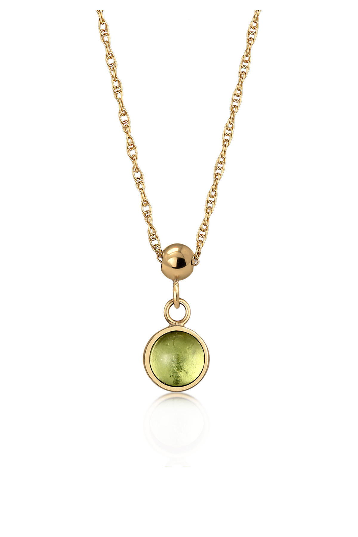 ELLI-Necklace Necklace with Stone Ladies Pendant Link Chain Garnet Cabochon Cut Red 925 Sterling Sil 1