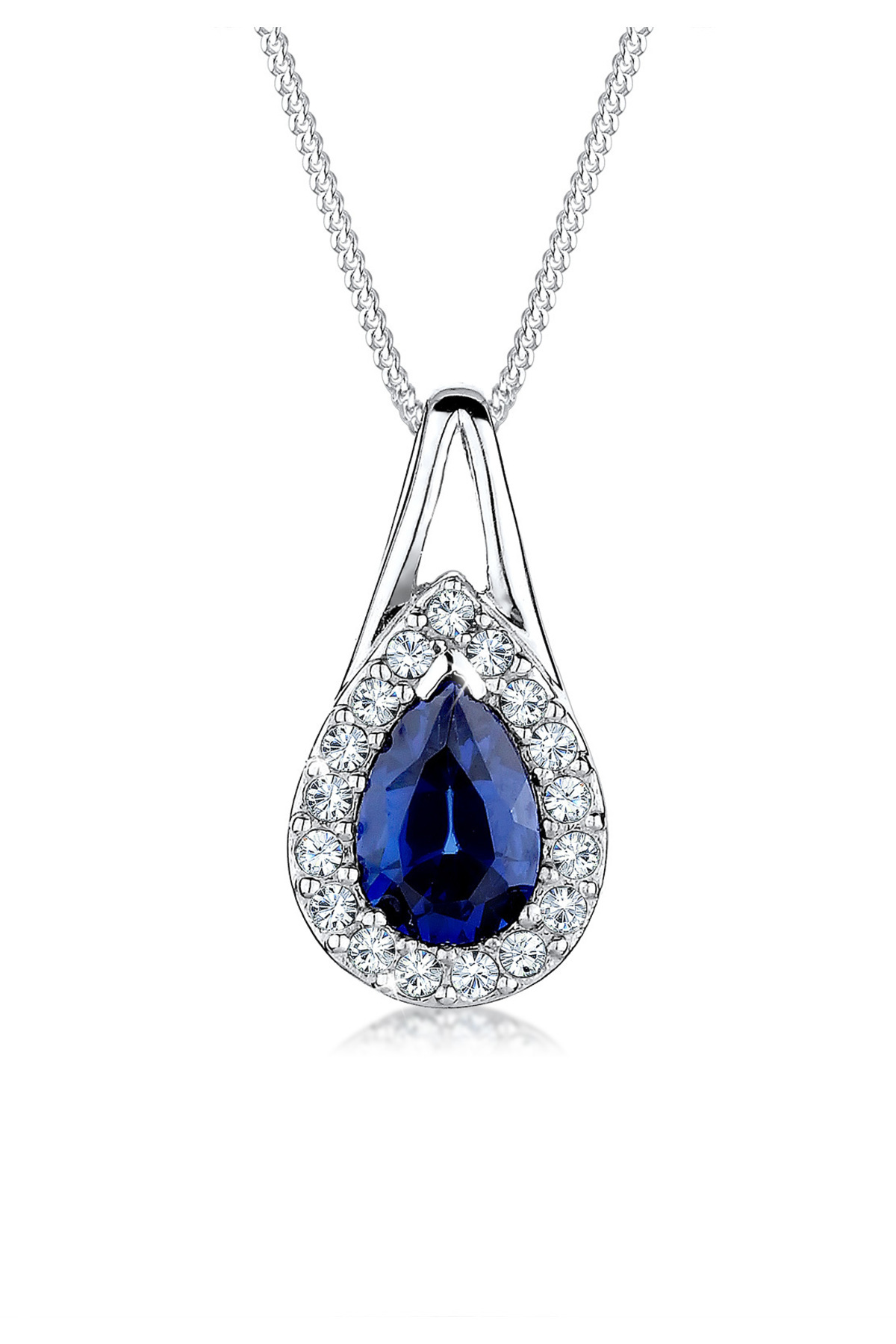 ELLI-Halskette Collier Vintage Klassisch Blaue Kristalle 925 Sterling Silber 1