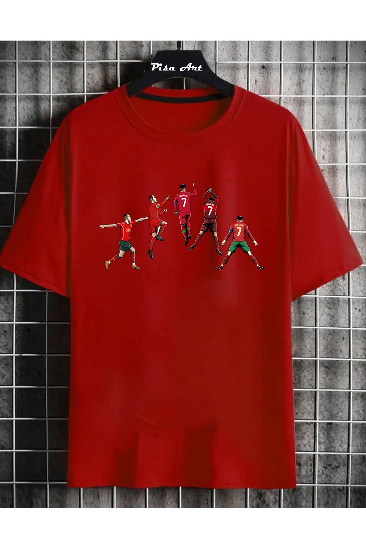 Pisa Art Cristiano Ronalo Portekiz Siu Özel Tasarım Unisex T-Shirt