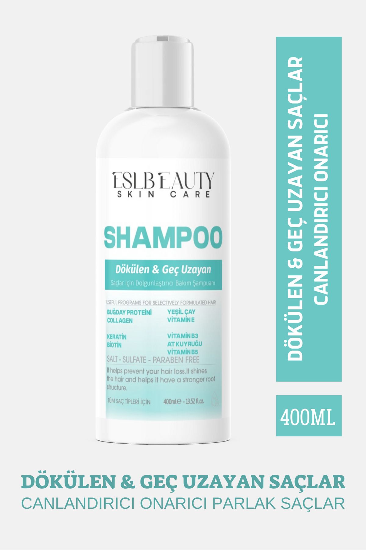 Eslbeauty 9 Aktifli Hair Care Shampoo Saç Dökülme Karşıtı & Hızlı Uzatma Etkili & Kepek Karşıtı Şampuan 400ml-1