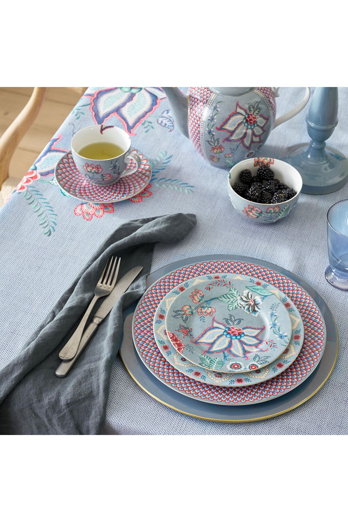 Pip Studio-Flower Festival Blue Porcelain Dinner Plate 26.5 Cm 3