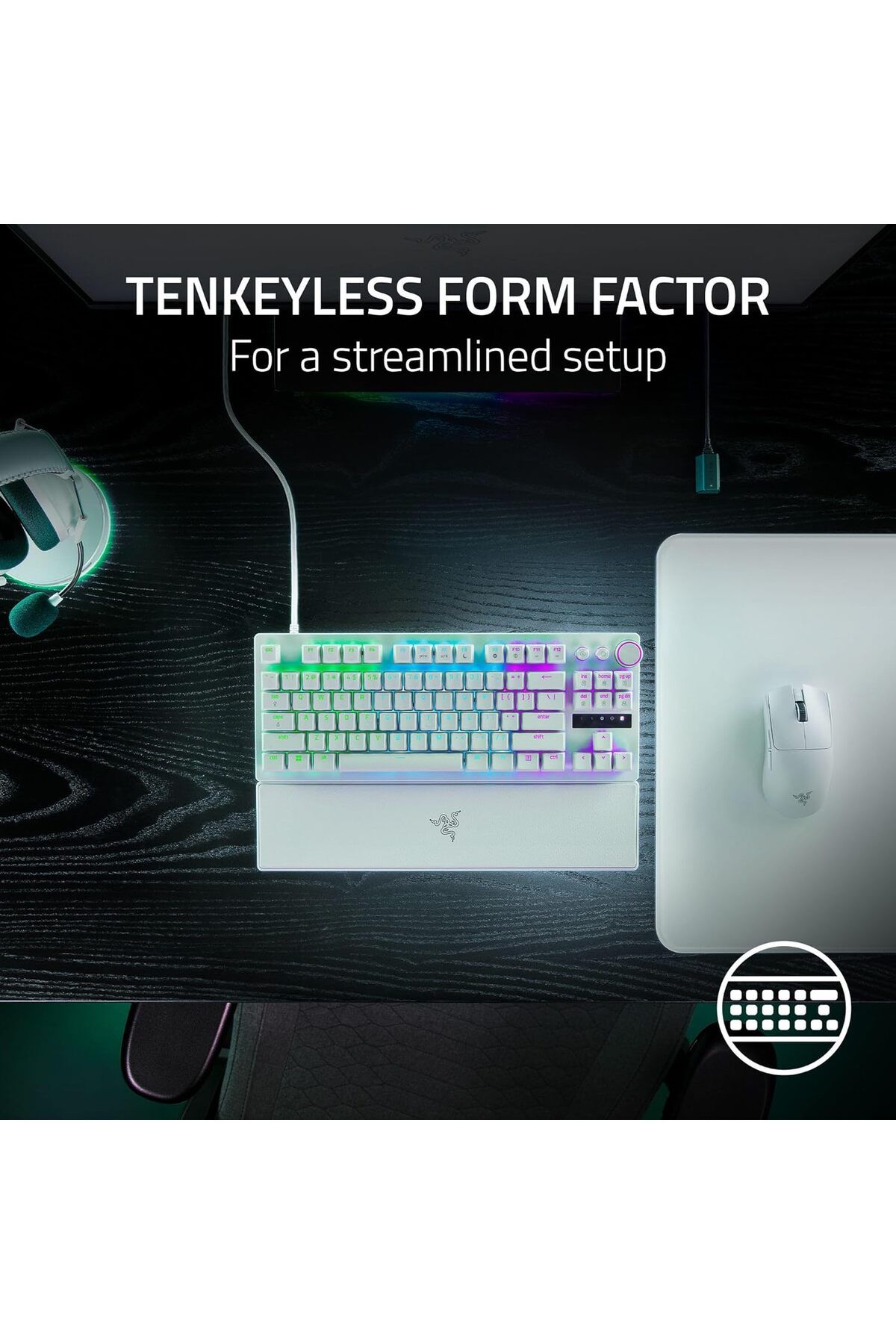 RAZER-Huntsman V3 Pro Tkl Wired Analog Optical Esports Keyboard: Snap Tap Mode/rapid Trigger/rgb 7