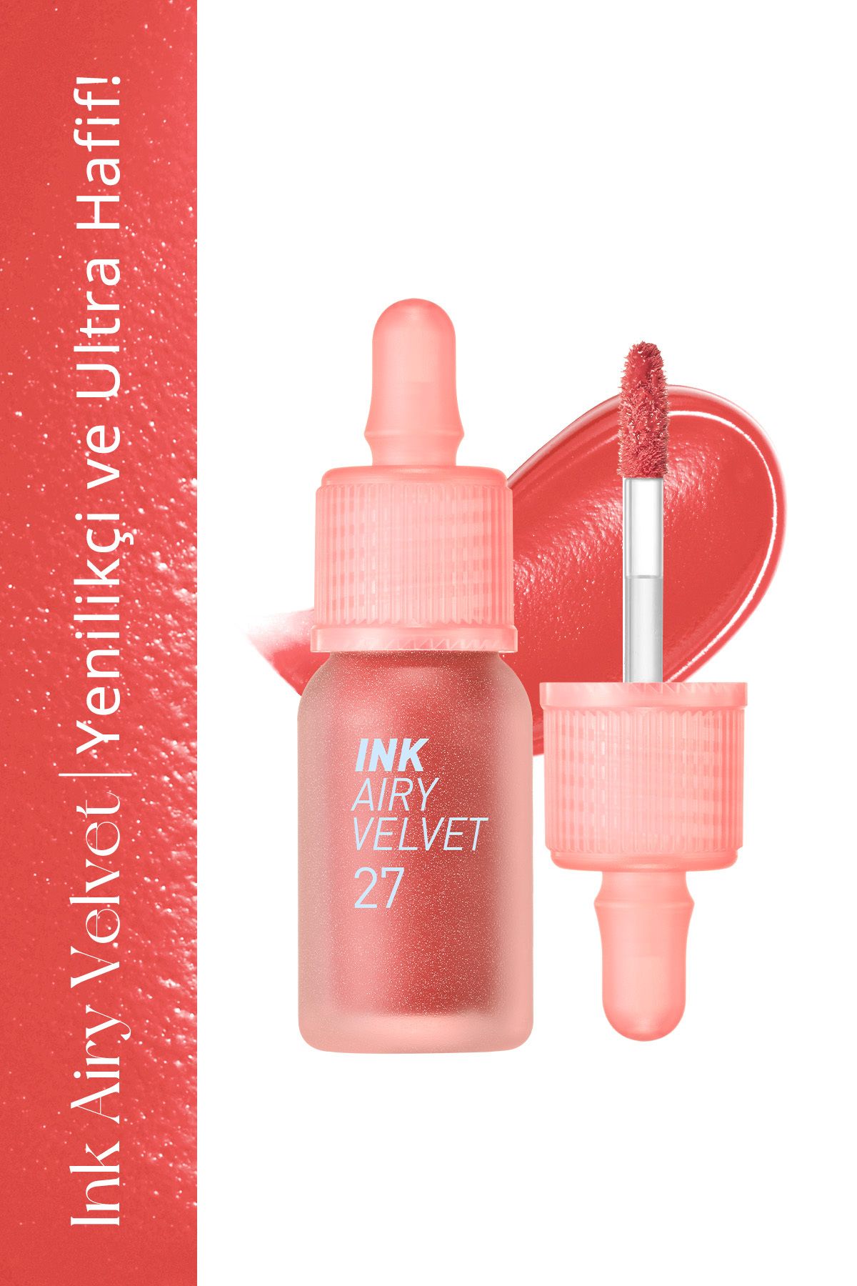 فرمول سبک وزن و ماندگاری بالا، رنگ پایان مخملی PERIPERA Ink Airy Velvet (27 داخل هلو) PERIPERA