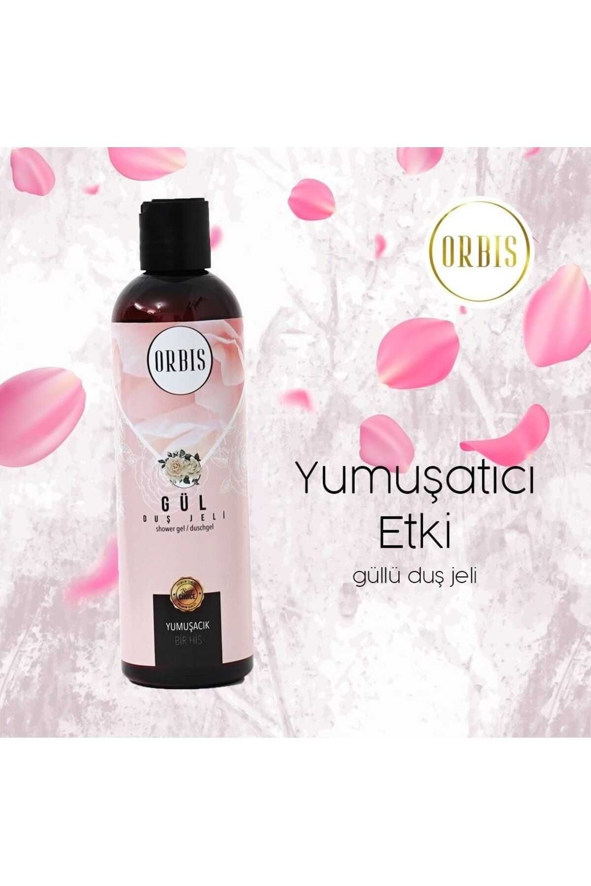 ژل دوش رز 400 میلی لیتری اثر نرم کنندگی با محتوای مرطوب کننده هدیه کیف برند توگین Orbis