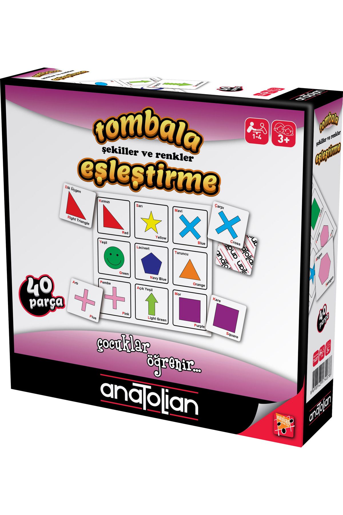 Anatolian Puzzle-Shapes and Colors - 40 Pieces Educational Matching Bingo Game 7407 1