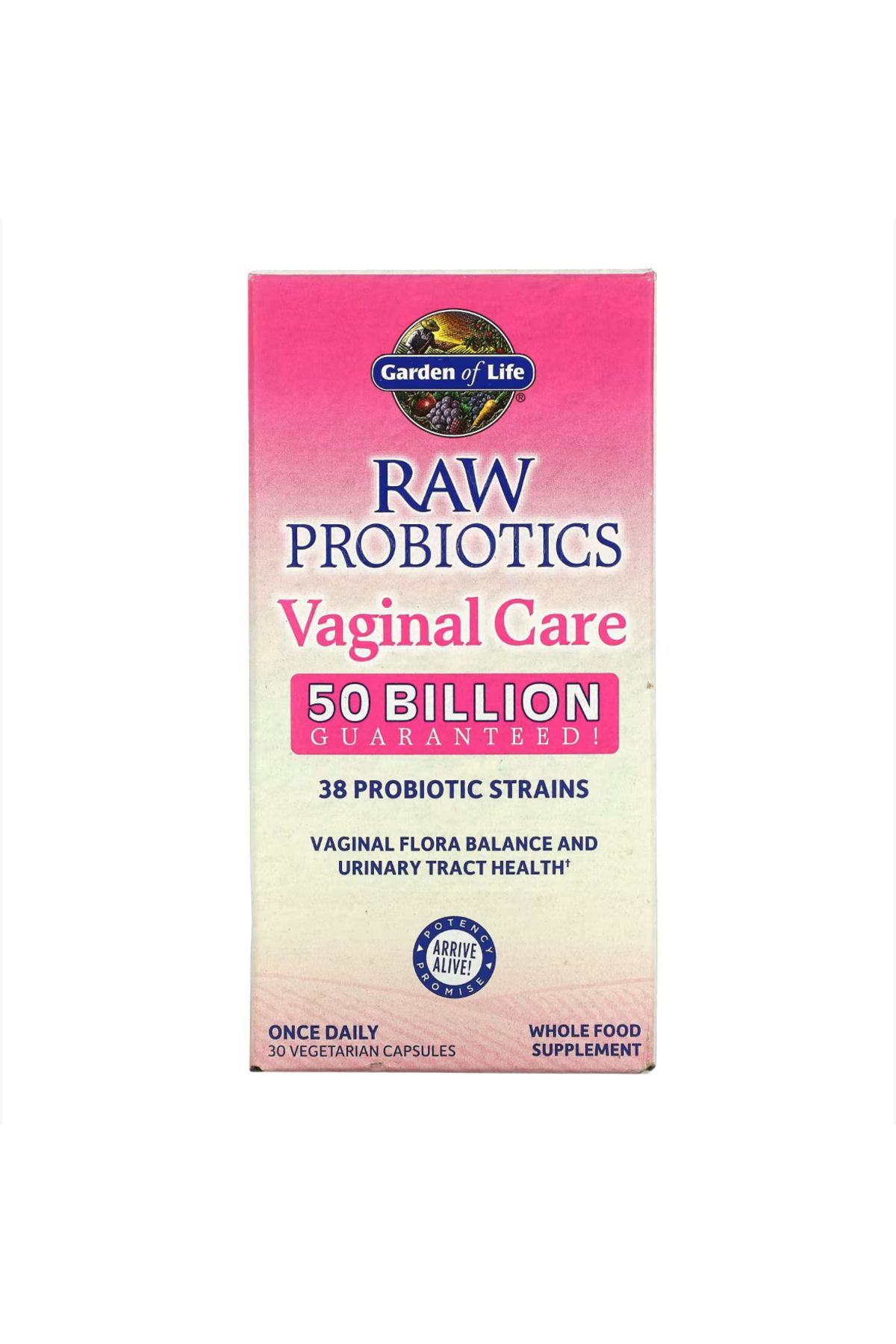 GARDEN OF LIFE , RAW Probiotics, Vaginal Care, 50 Billion, 30 Vegetarian Capsules vr4983