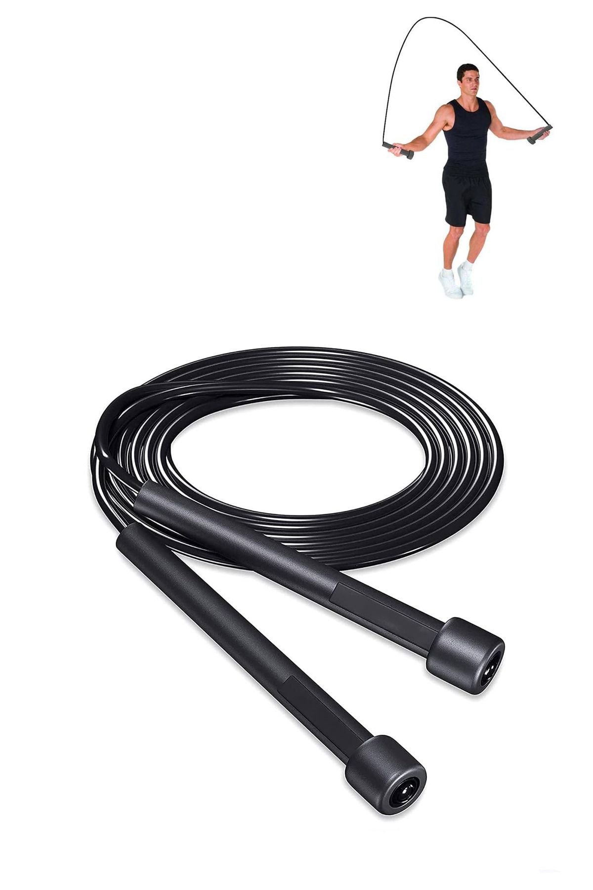 Factorial-Black Athlete's Jump Rope - Fast Weight Loss and Fat Burning Home School Fitness Equipment 1