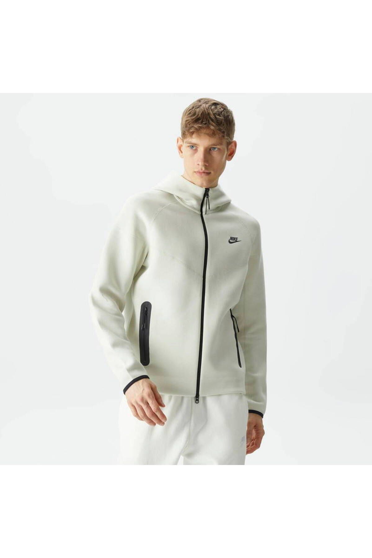 سویشرت مردانه کرم هودی با زیپ کامل Nike Sportswear Tech Fleece Windrunner