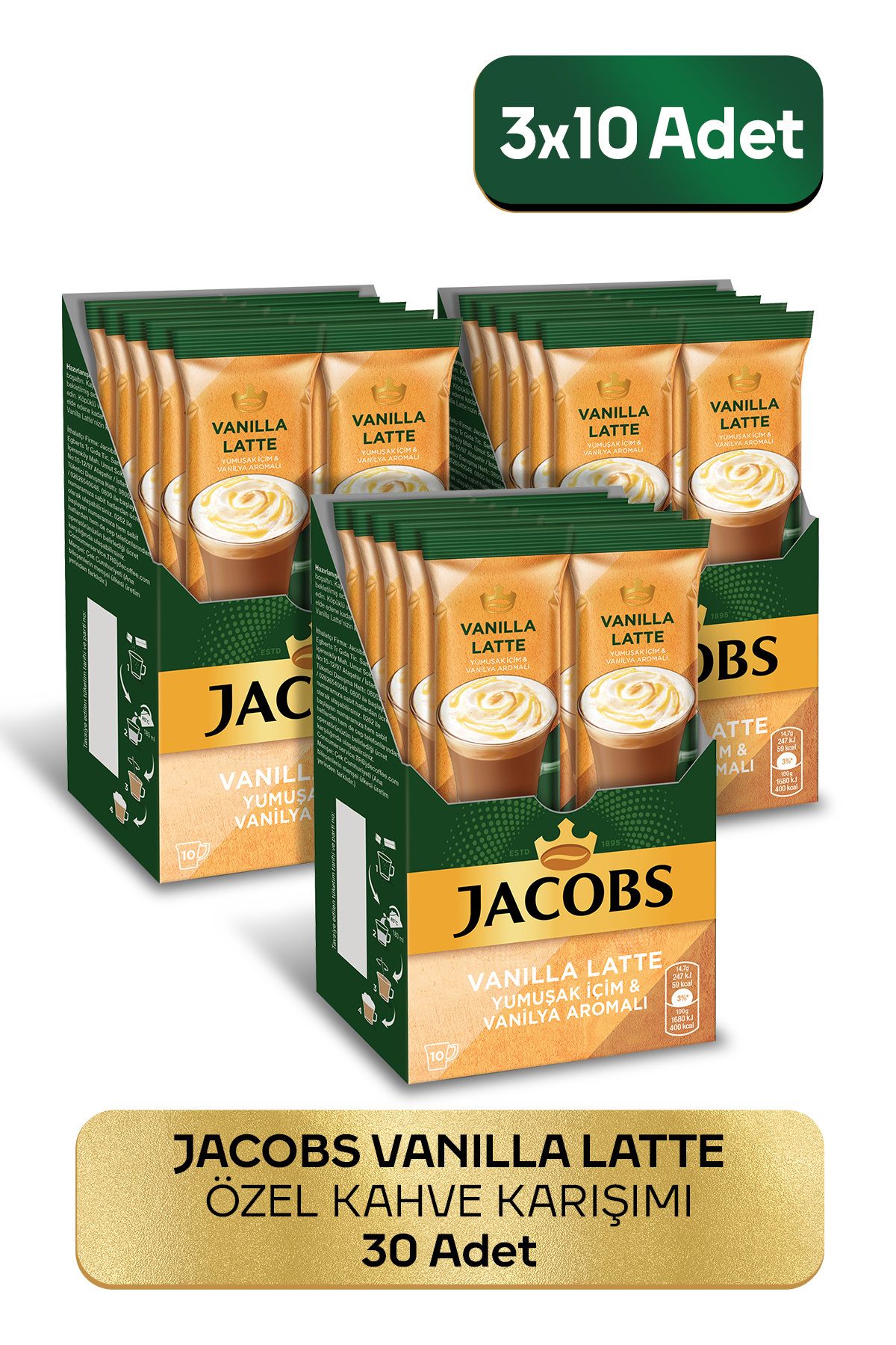 Jacobs Vanilla Latte 10'lu x 3 Adet