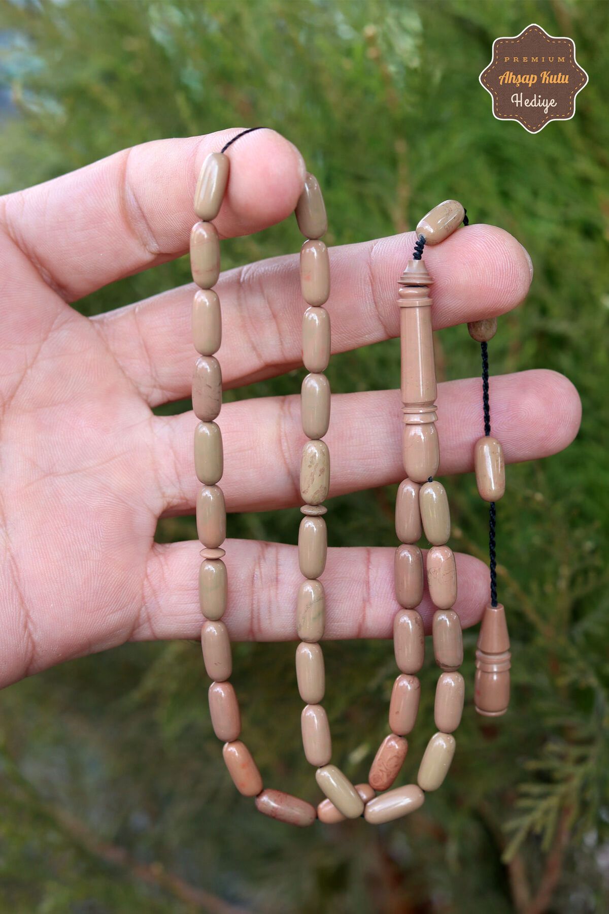 Midyat Nurtaş Gümüş-Beige Color Capsule Cut Special System Tasseled Katalin Rosary 201023465 2