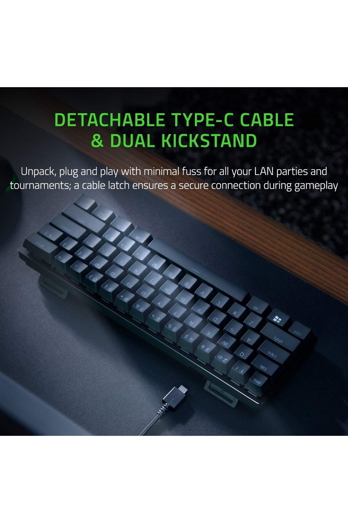 RAZER-Huntsman Mini 60% Gaming Keyboard Optical Red Switch - Black 4
