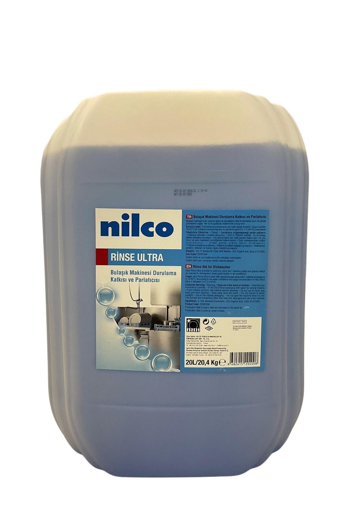 nilco NİLCO RİNSE ULTRA SIVI BULAŞIK MAKİNESİ PARLATICISI (20 Lt)