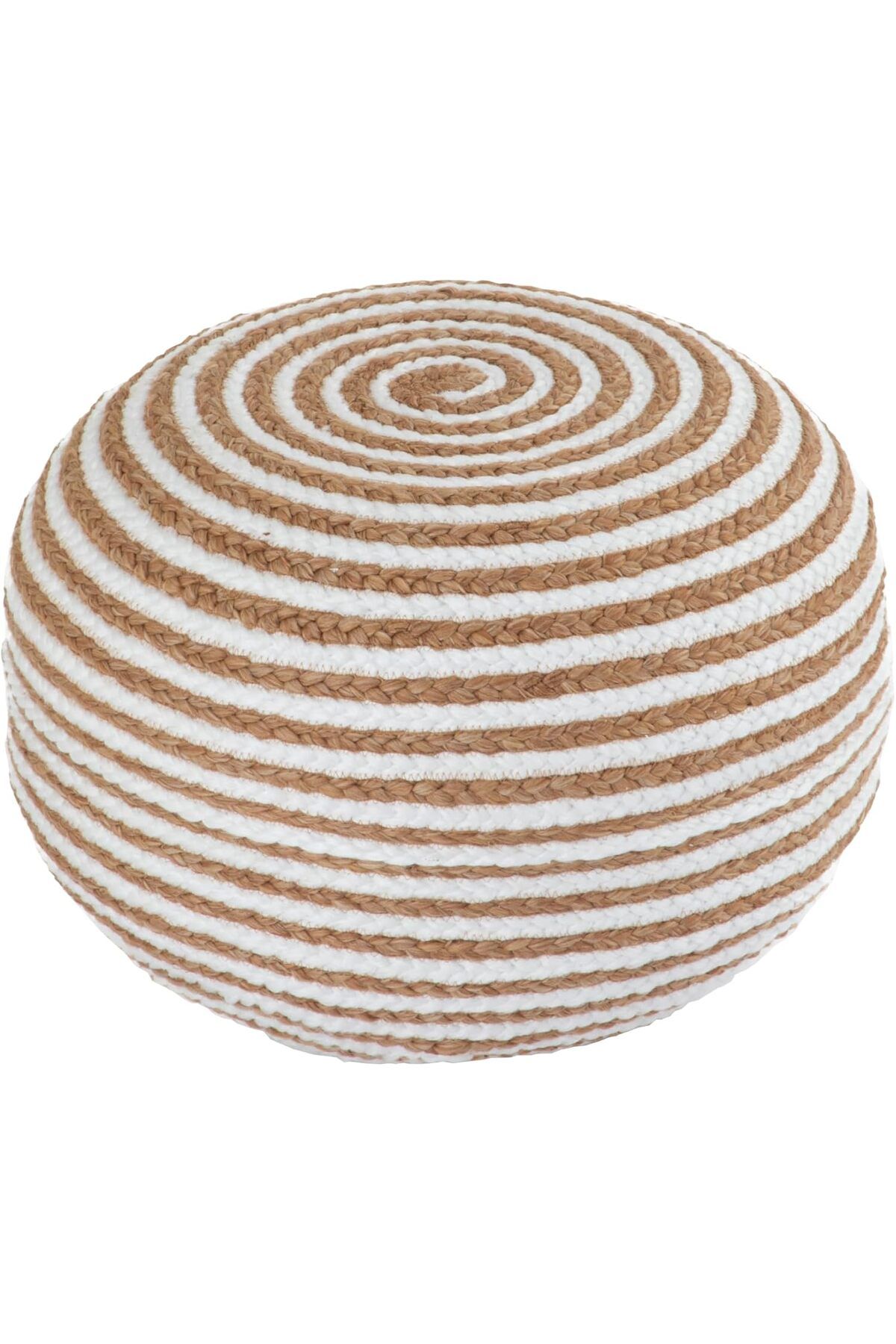 dekorist-Runder osmanischer Pouf Fußhocker Jute Pouffe Hocker Sitzkissen Boho Home Decor Extra Sitzgelegenheit P 1