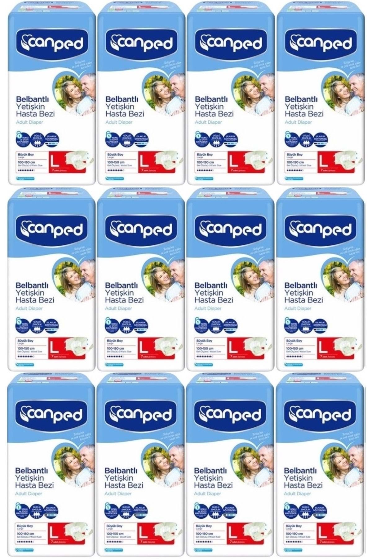 Canped Hasta Bezi Yetişkin Bel Bantlı Polietilen L-Large Büyük Boy 84 Adet (12PK*7)