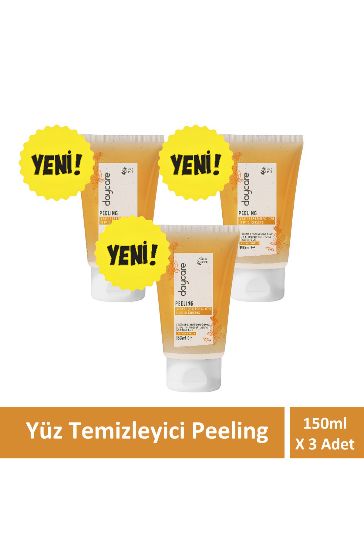 Daycare Yüz Temizleyici Peeling Kayısı çekirdeği özü ve kırmızı ginseng li 150 ml X 3 Adet