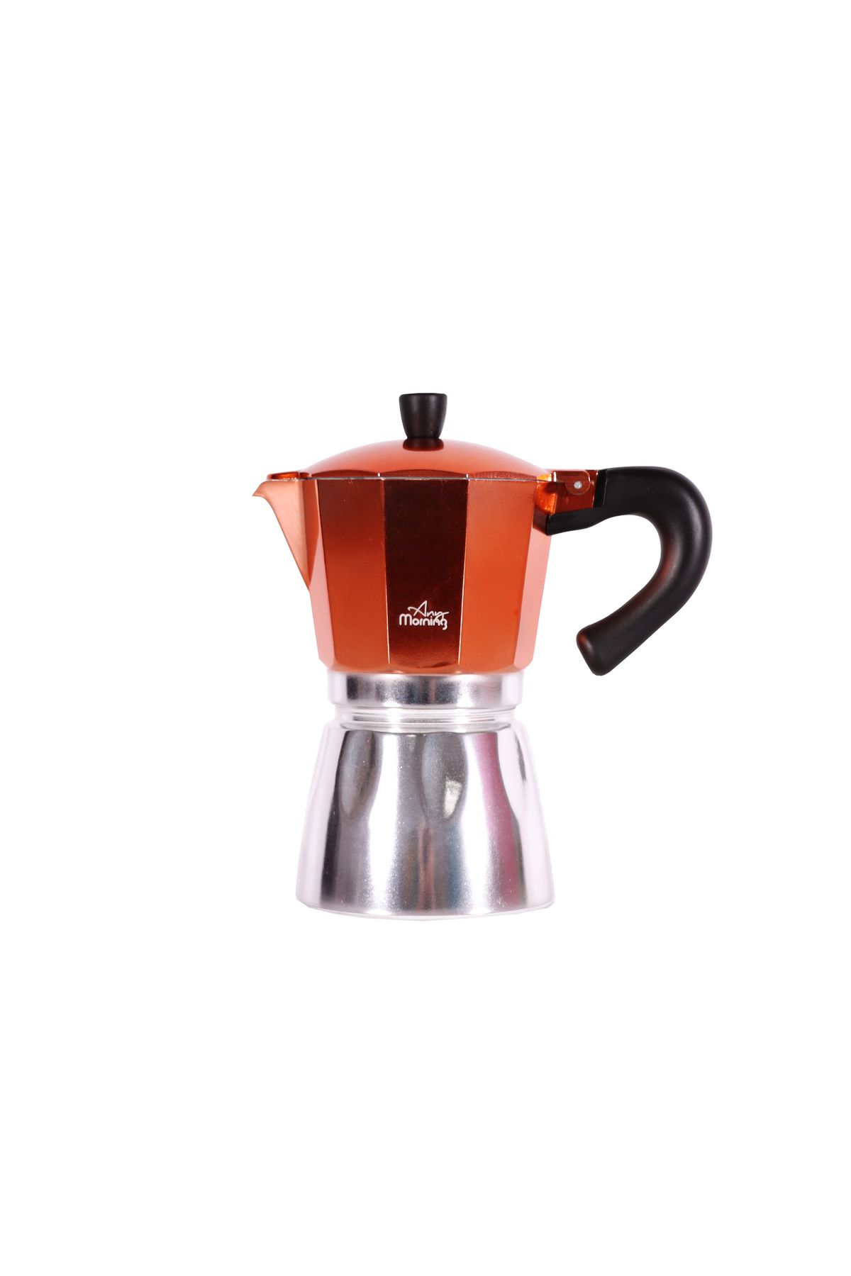 Any Morning Hes-6 Alüminyum Espresso Kahve Makinesi Moka Pot 240 ml - Bakır Renk