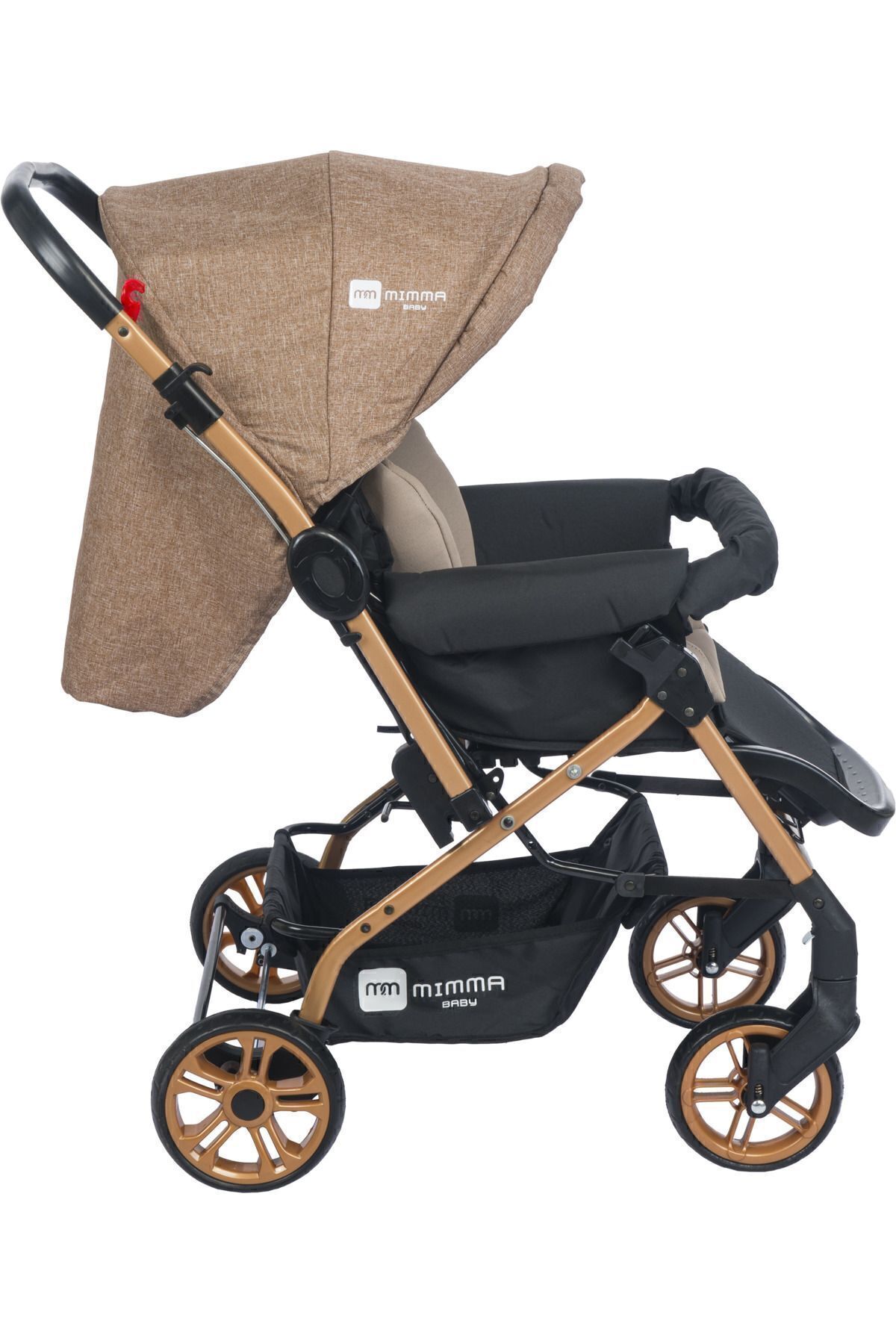 Mimma Baby Olympus Gold Kahve Çift Yönlü Bebek Arabası Taşıma fotoğrafı 2 (önizleme)