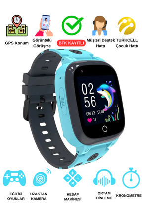 JETZU 4G Görüntülü Konuşma Özellikli Ve Gps Konum Takipli Akıllı Çocuk Saati ...