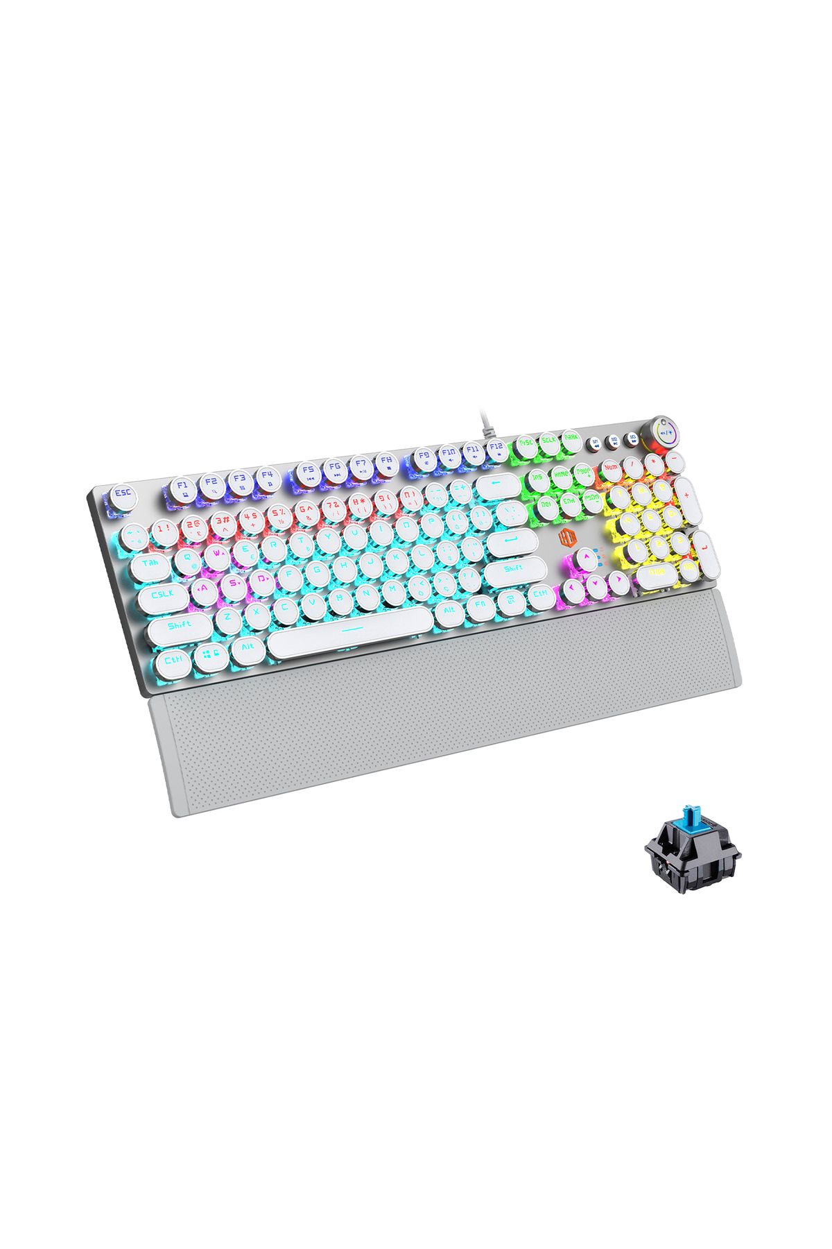 Lecoo Kg1102 Kablolu Blue Switch Makro Tuşlu Rgb Led Aydınlatmalı Mekanik Gaming Türkçe Q Metalik Klavye