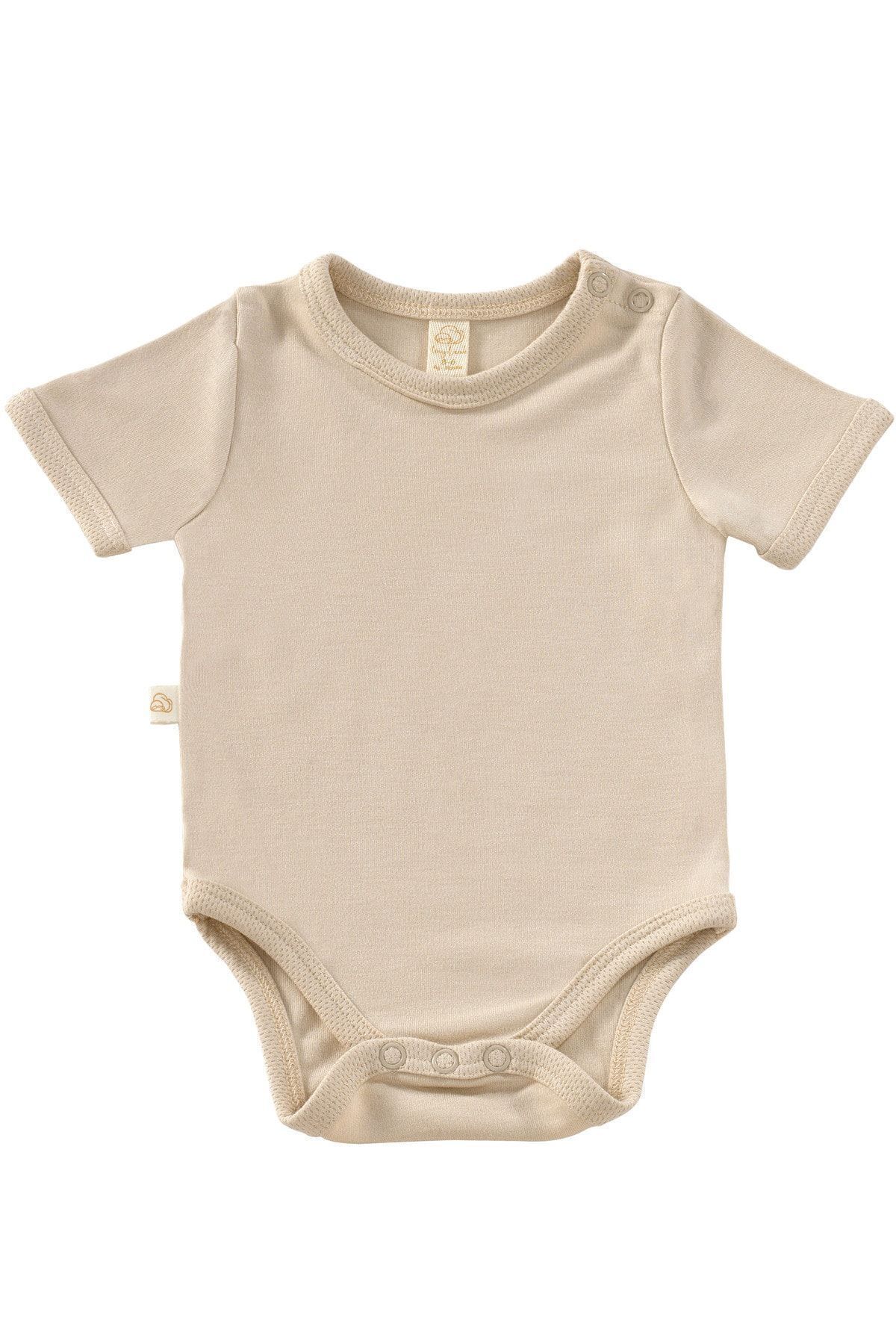 tinylamb Elation Filbert - 2 Parça Kısa Kollu Bebek Yazlık Bodysuit Ve Şort Seti - Unisex Yazlık Bebek Seti fotoğrafı 3 (önizleme)