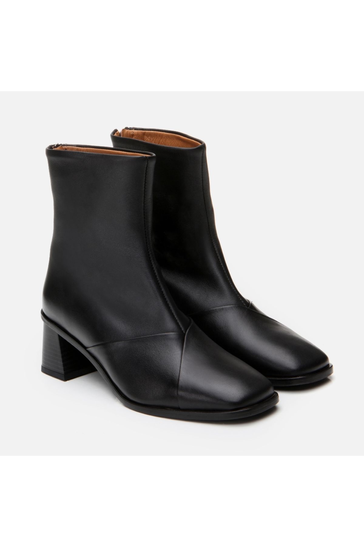 Hotiç-Genuine Leather Black Women's Heeled Boots 2