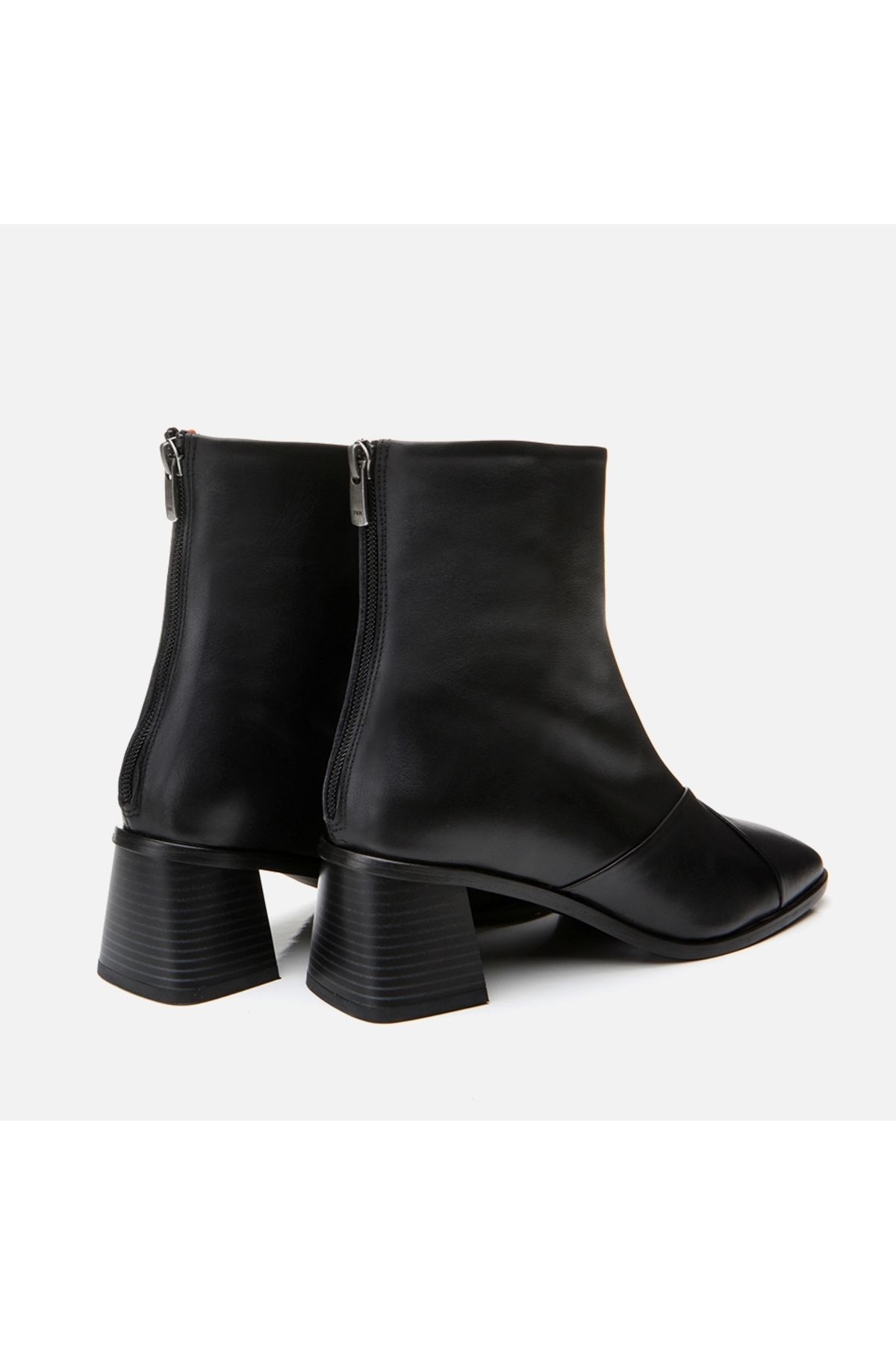 Hotiç-Genuine Leather Black Women's Heeled Boots 4