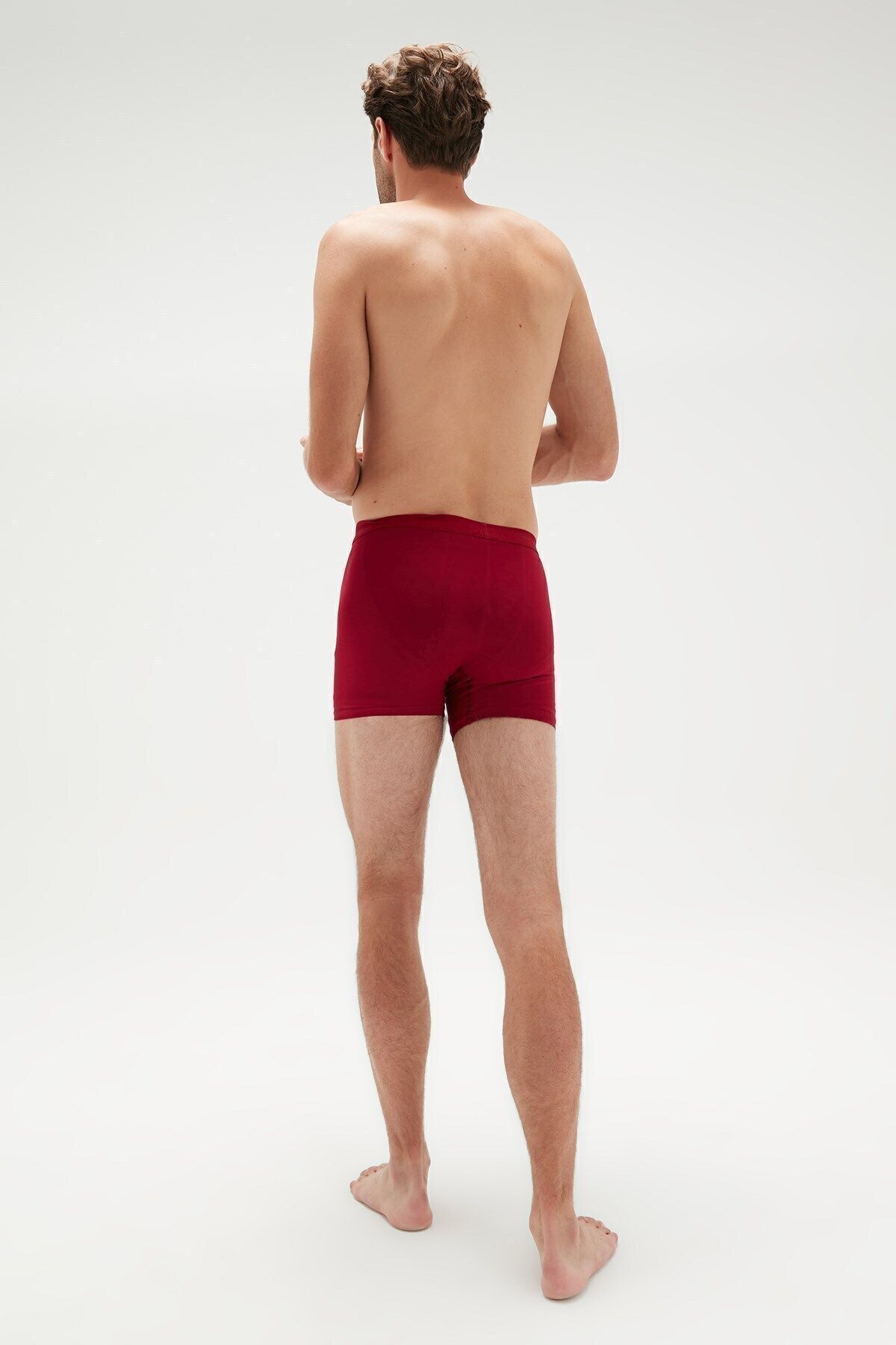 ERDEM İÇ GİYİM-Weweus Claret Red Men's Natural Bamboo Boxer 1012 6