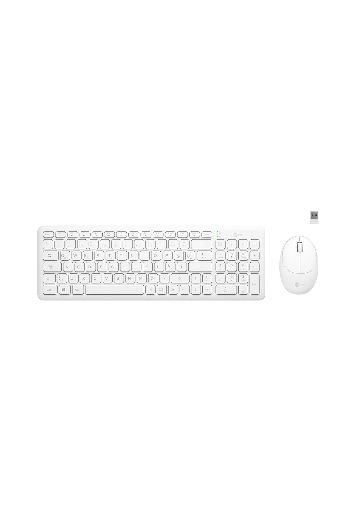 Lecoo Kw204 Kablosuz Türkçe Q Klavye & Mouse Set Beyaz