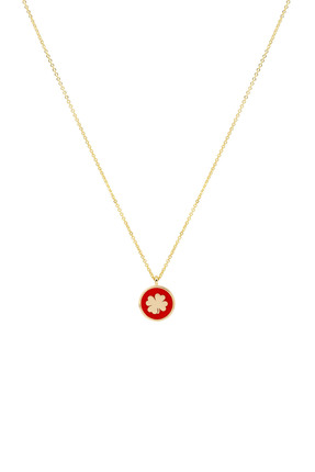 Atelier Petites Pierres RED CLOVER - Yonca Şans Kolyesi Beden: 42 cm