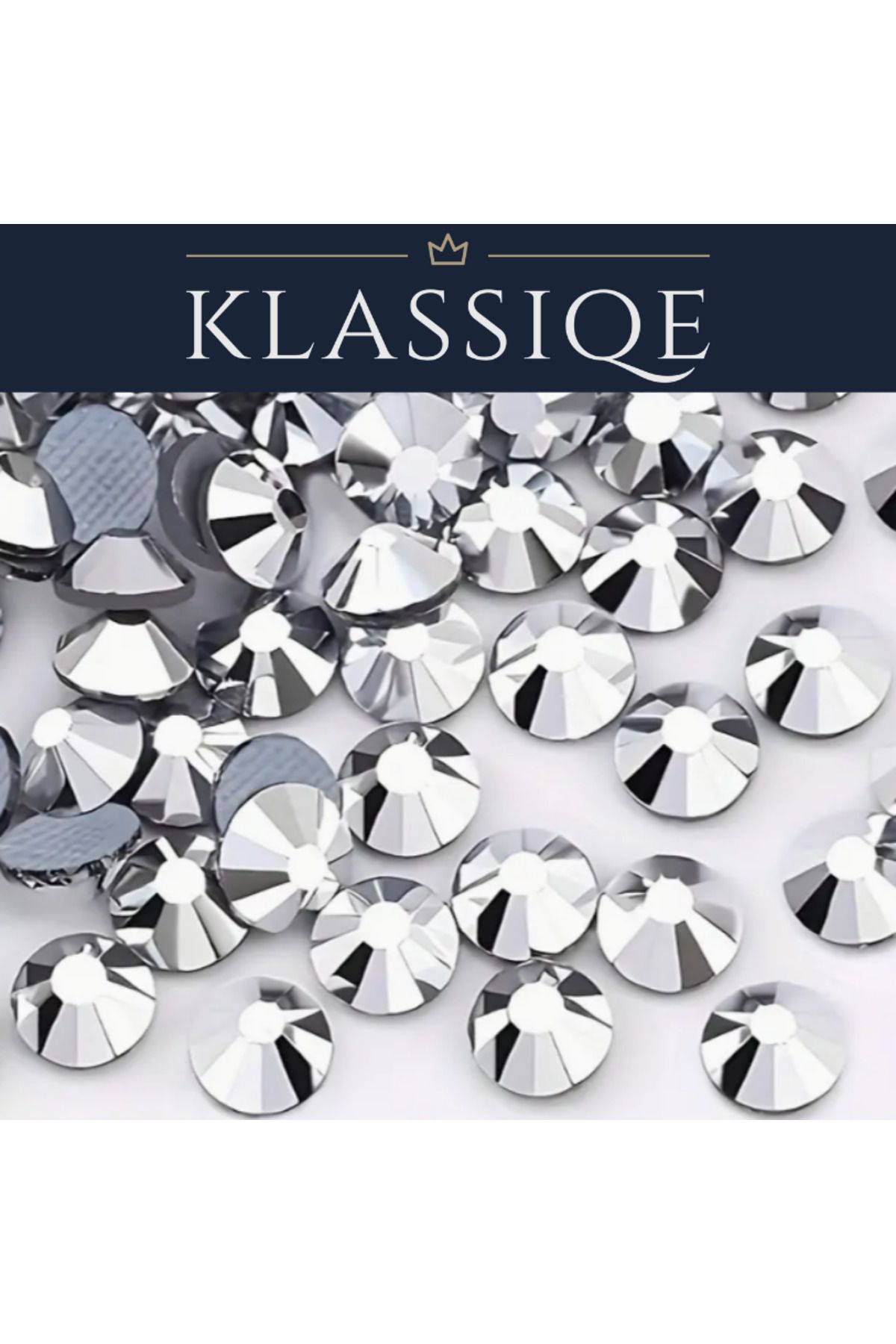Klassiqe SS30 (6.5 mm) Silver Hematite Hotfix Taş - 288 Adet