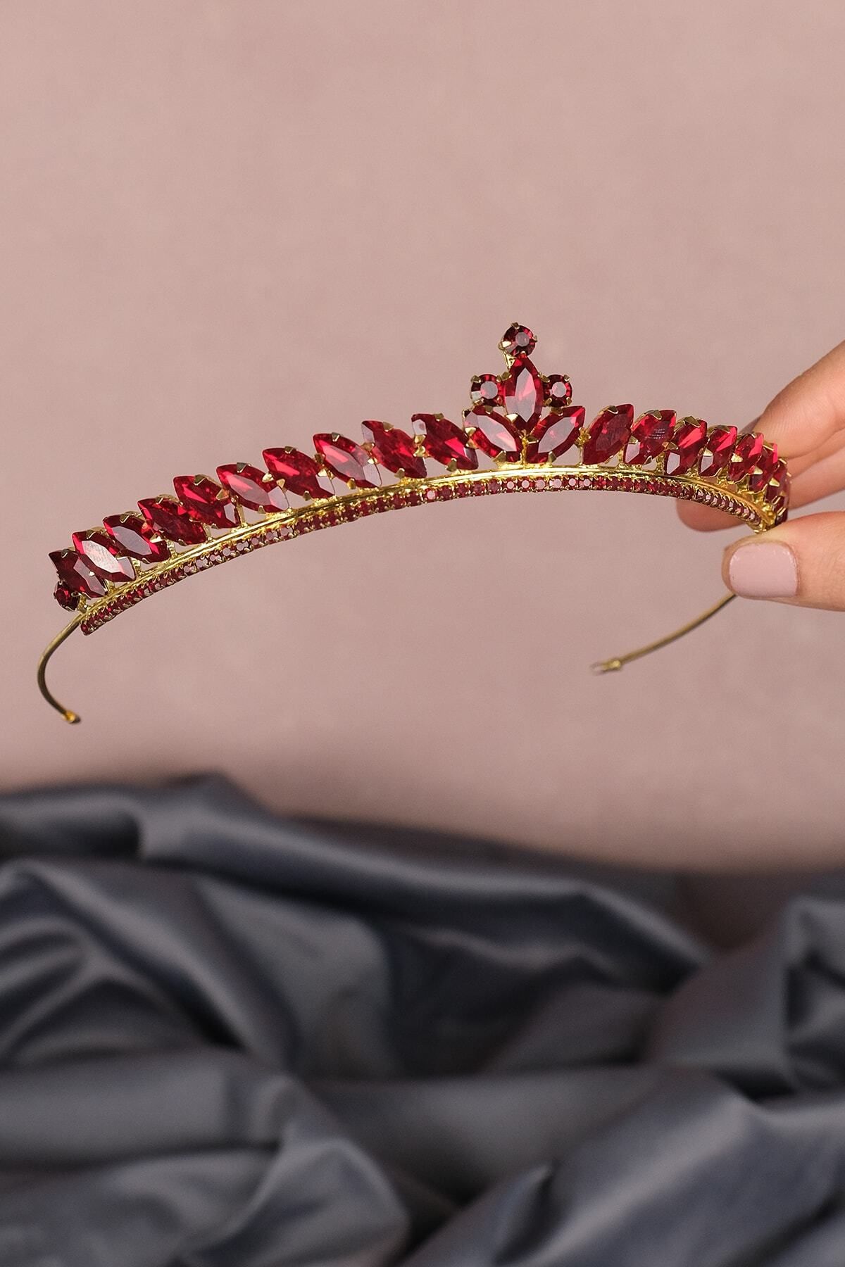 Hayalperest boncuk-Thin Shuttle Stone Bridal Henna Crown 2