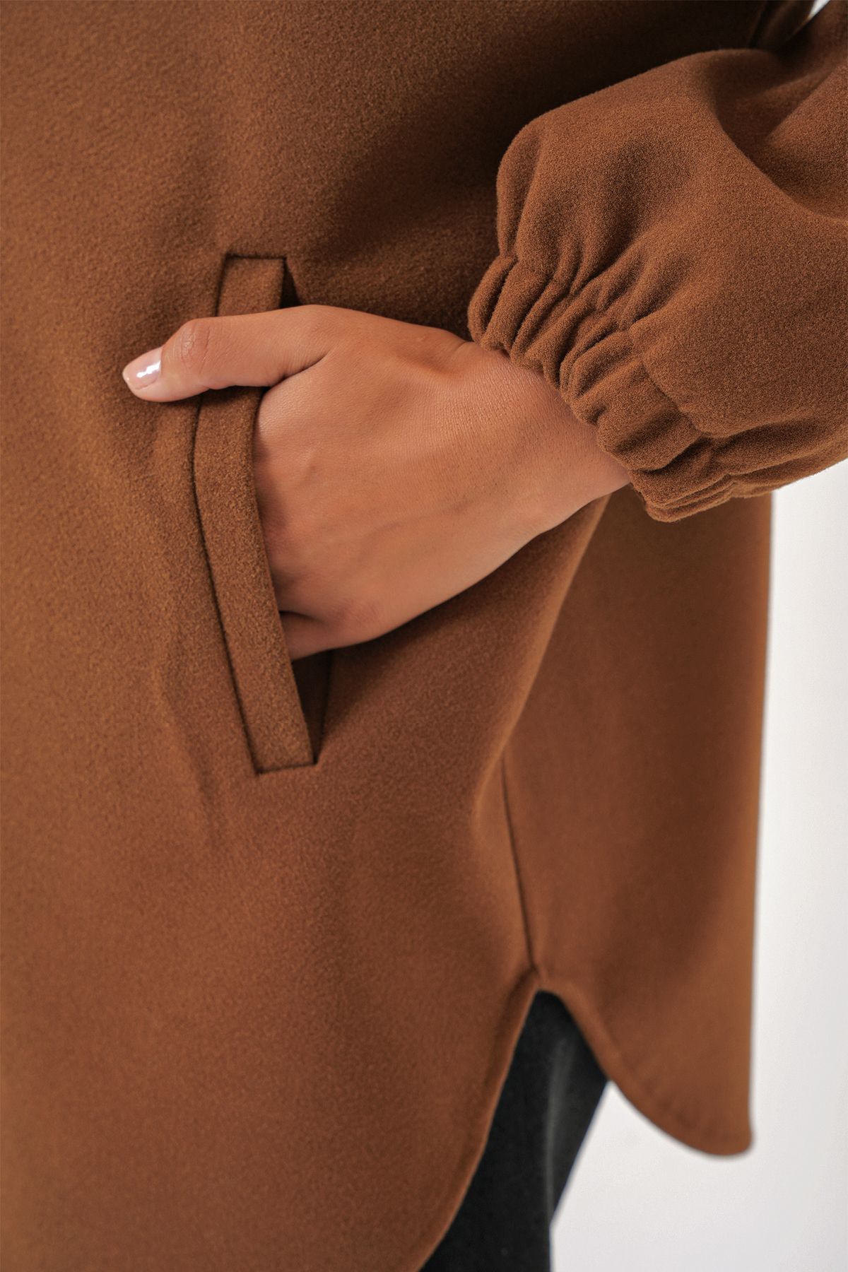 Bigdart-0674 Oversize Shirt with Pockets - Tan 5